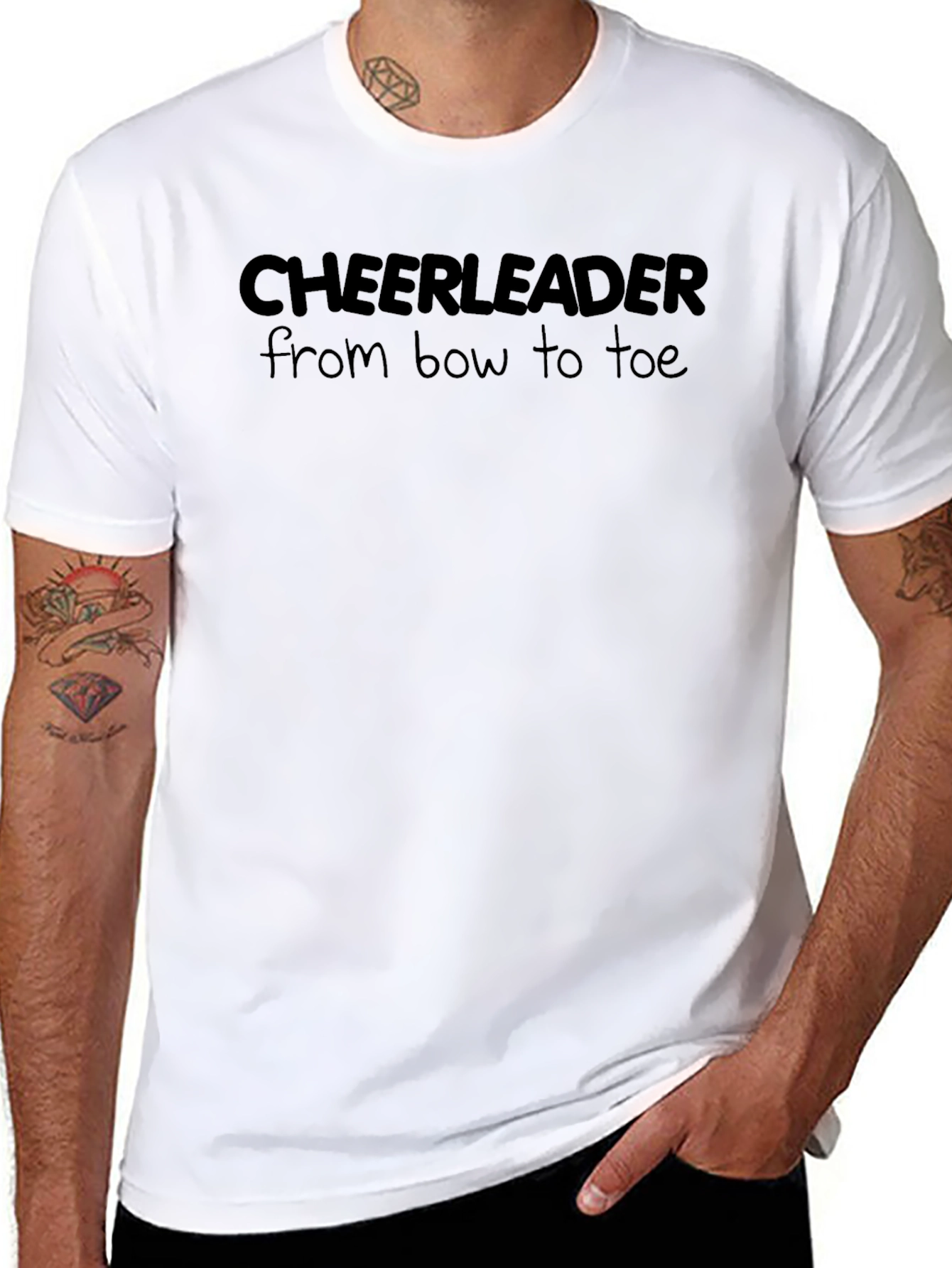 Cheerleader From Bow to Toe Black T-Shirt