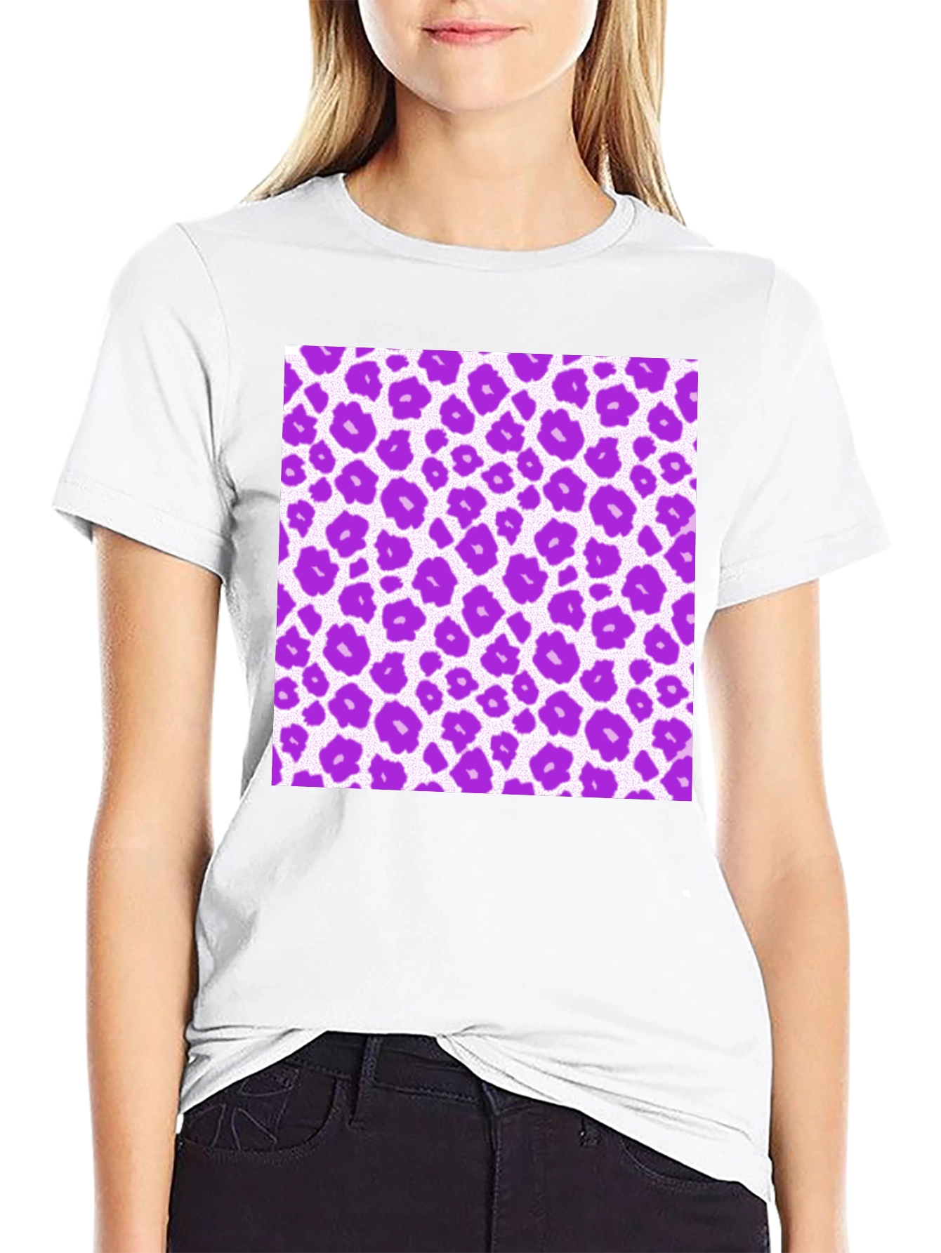 Purple Leopard Print Tee - Stylish & Unique Design