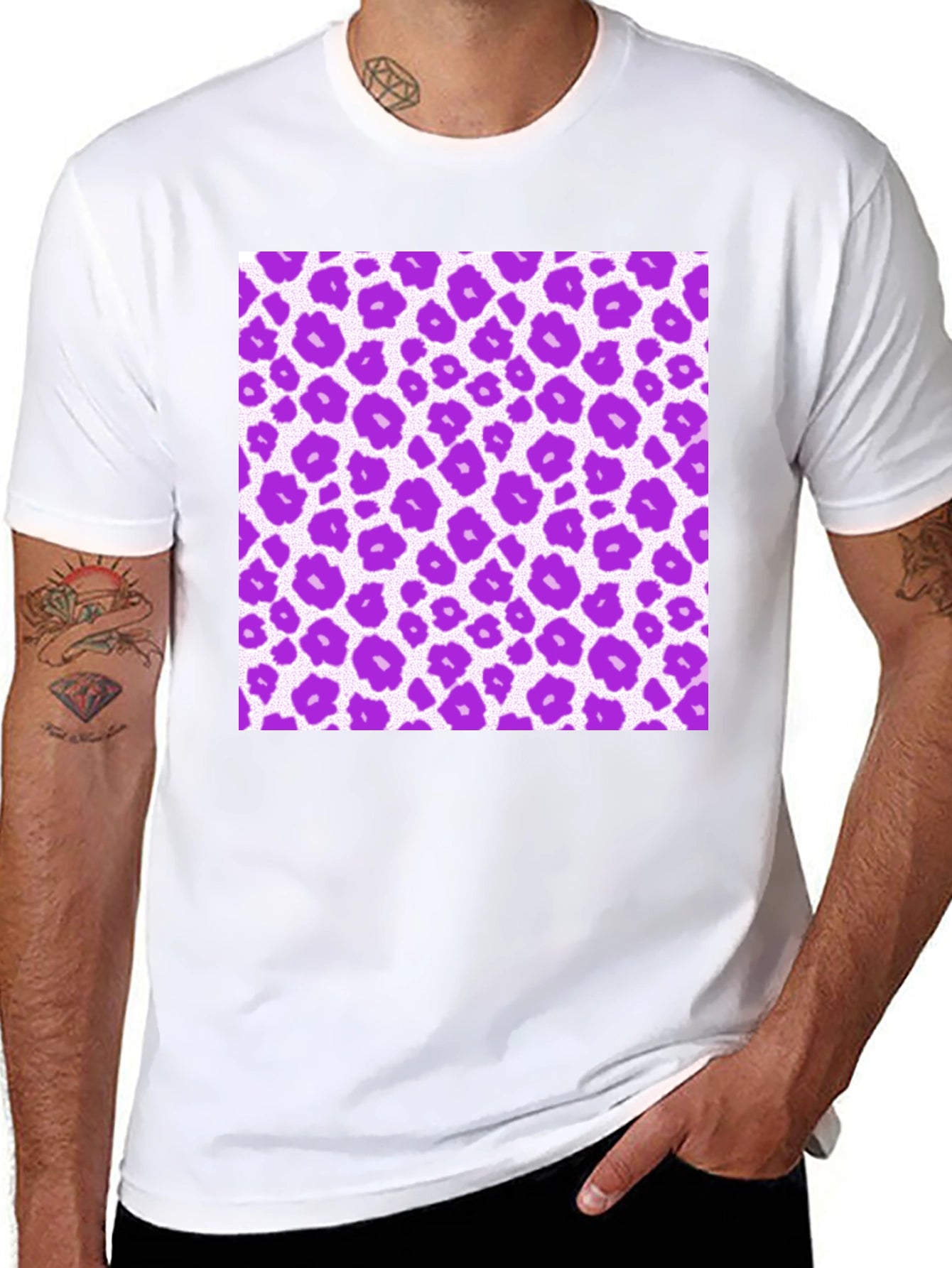 Purple Leopard Print Tee - Stylish & Unique Design