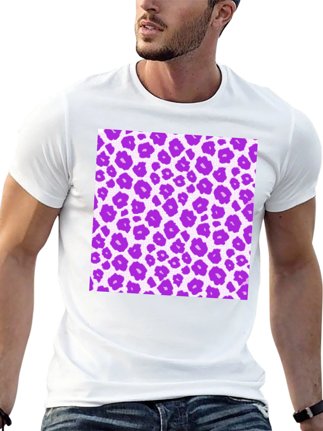 Purple Leopard Print Tee - Stylish & Unique Design