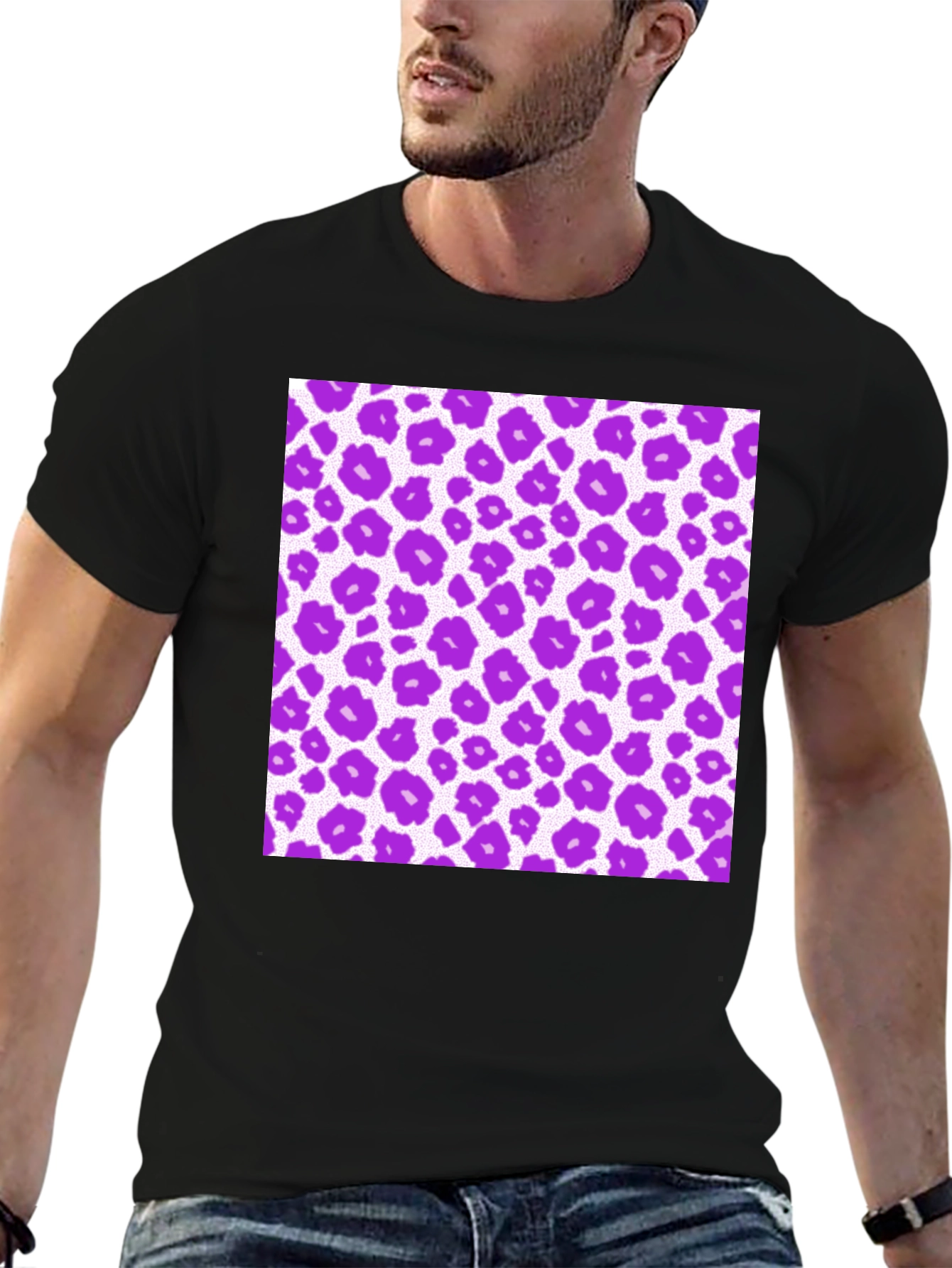 Purple Leopard Print Tee - Stylish & Unique Design