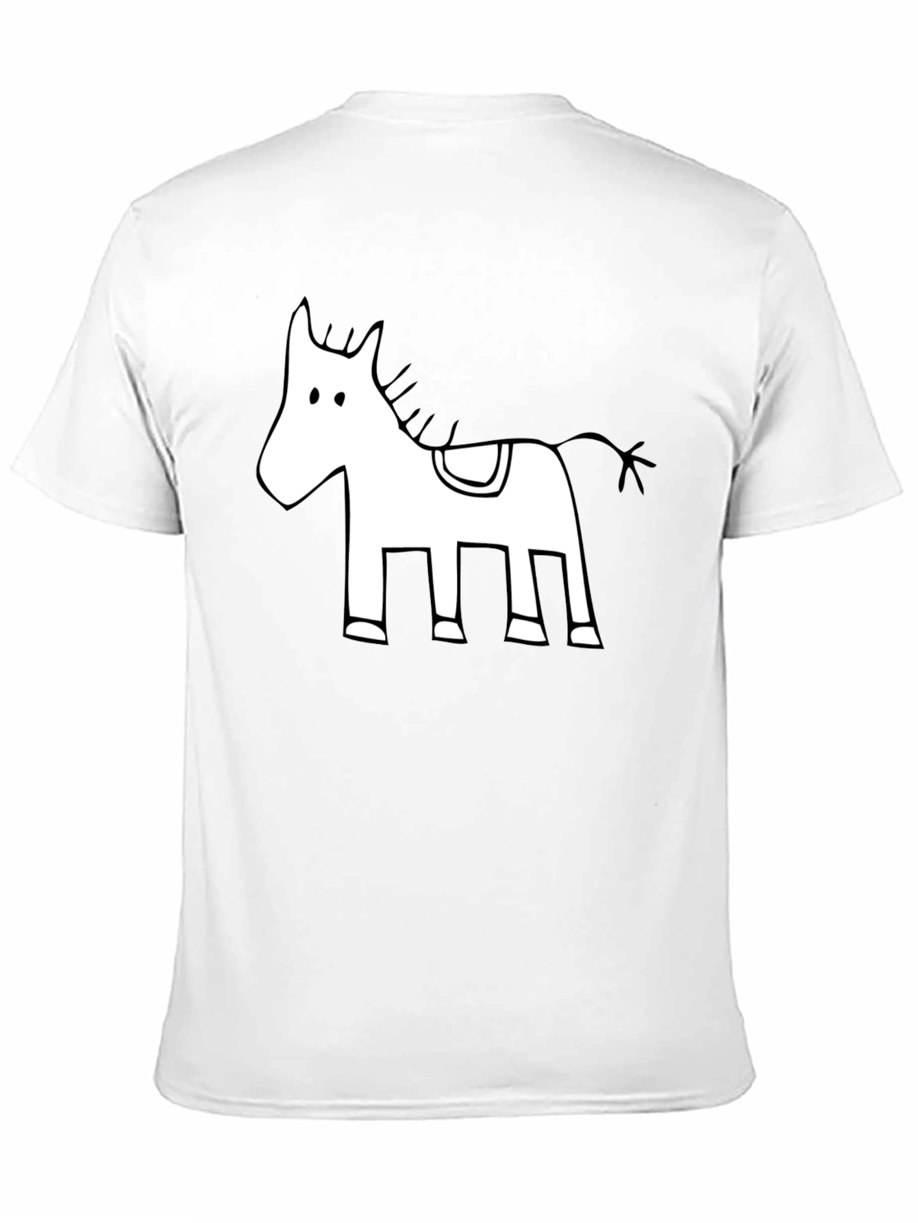 Cartoon Horse Graphic Tee - Mens Black T-Shirt