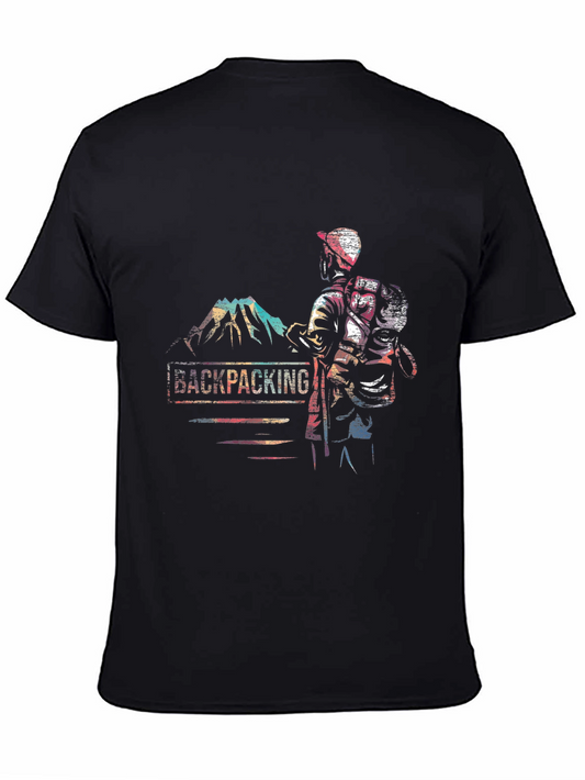 Backpacking Adventure T-Shirt - Mountain Hiker Graphic Tee