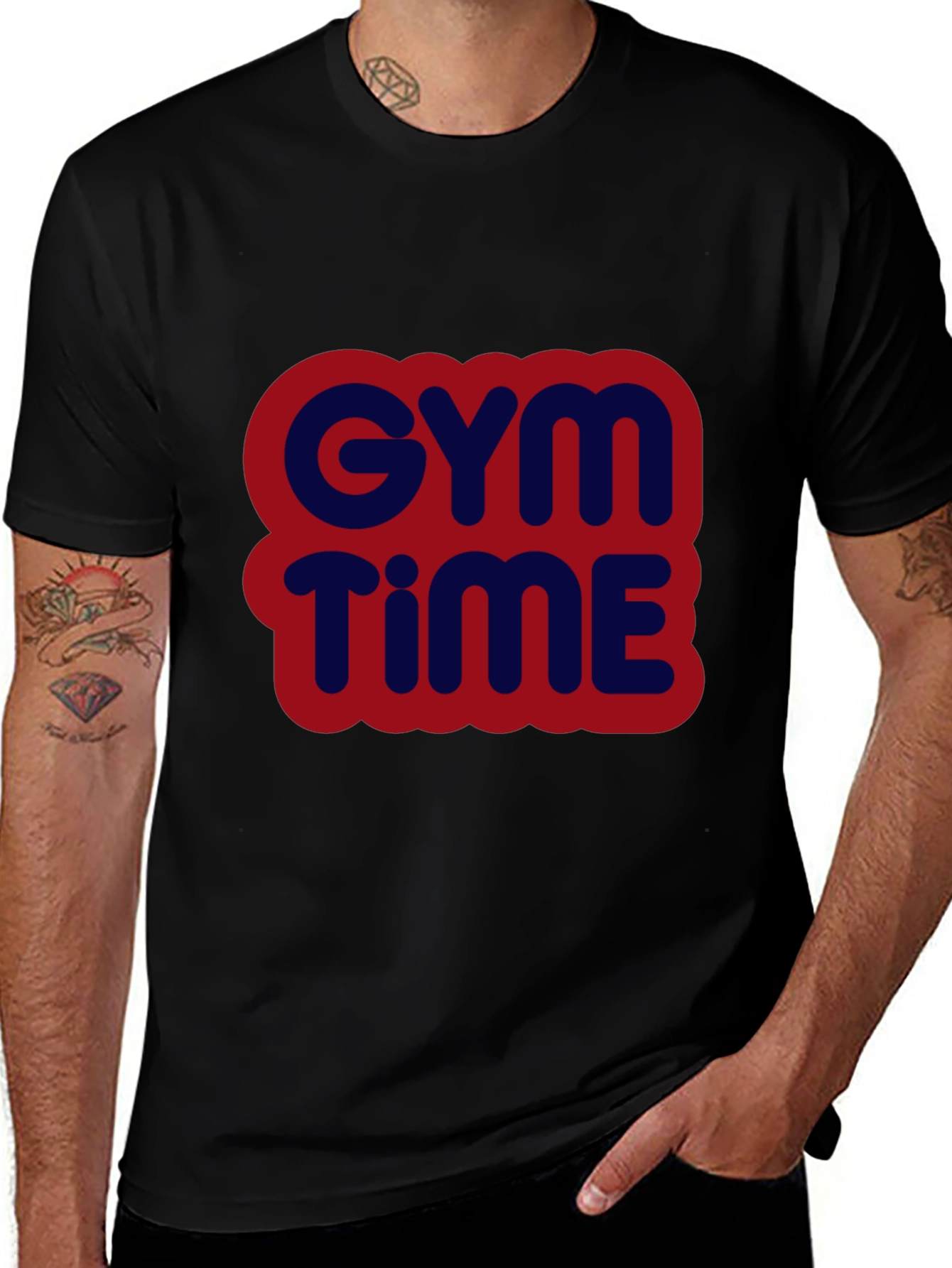 Gym Time Graphic Tee - Bold Comfortable Black