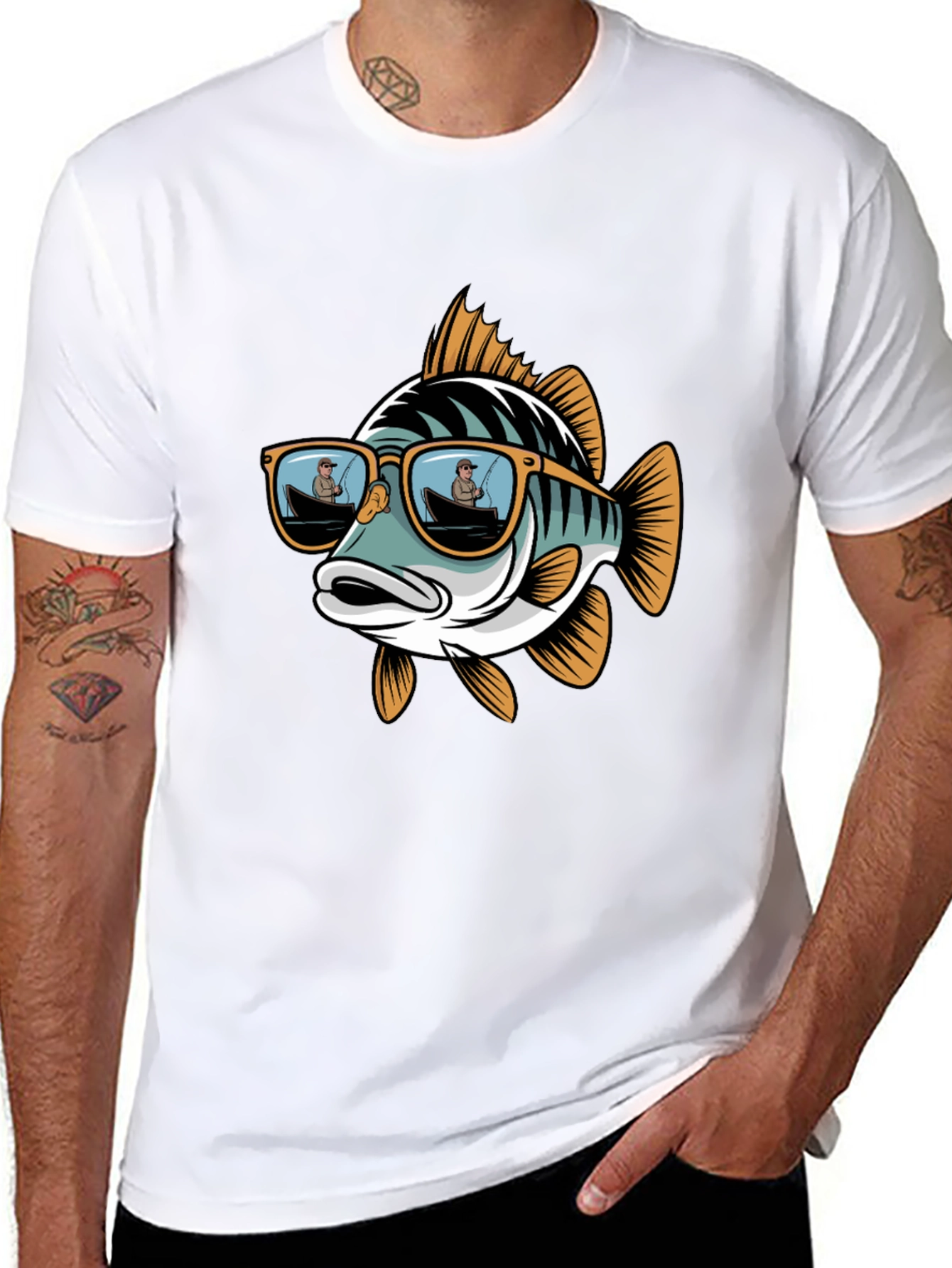 Cool Fish Graphic Tee - Angler Sunglasses Design