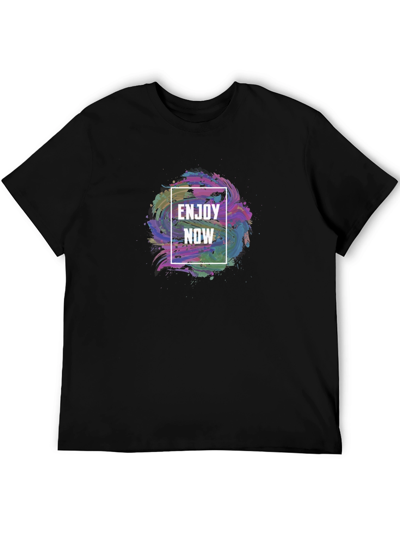 Enjoy Now Graphic Tee - Black Cotton T-Shirt