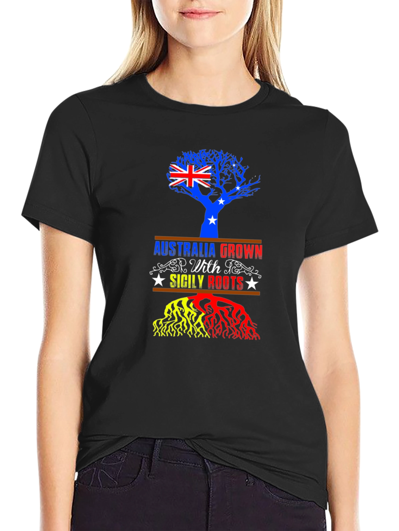 Australia Sicily Roots Graphic T-Shirt