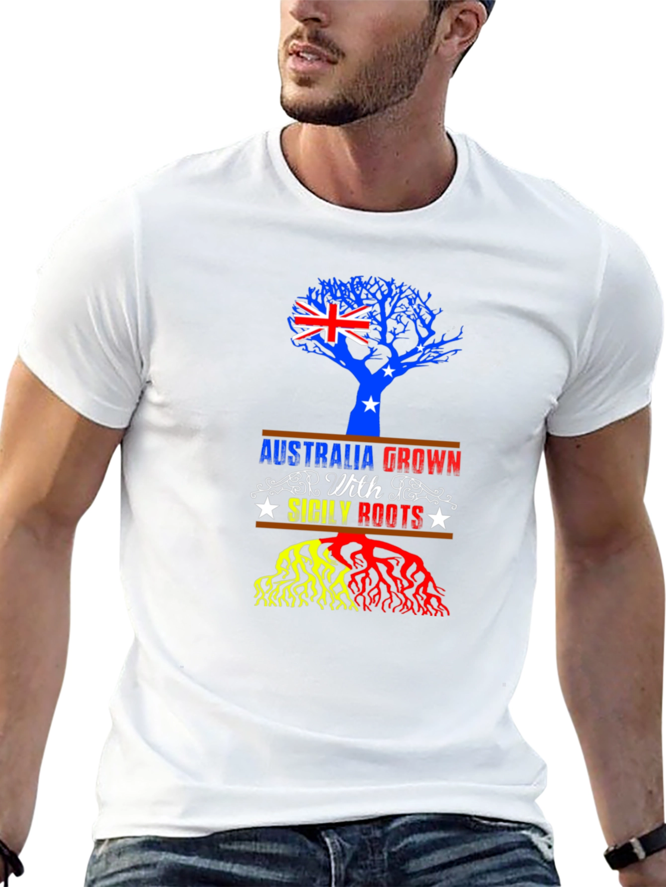 Australia Sicily Roots Graphic T-Shirt
