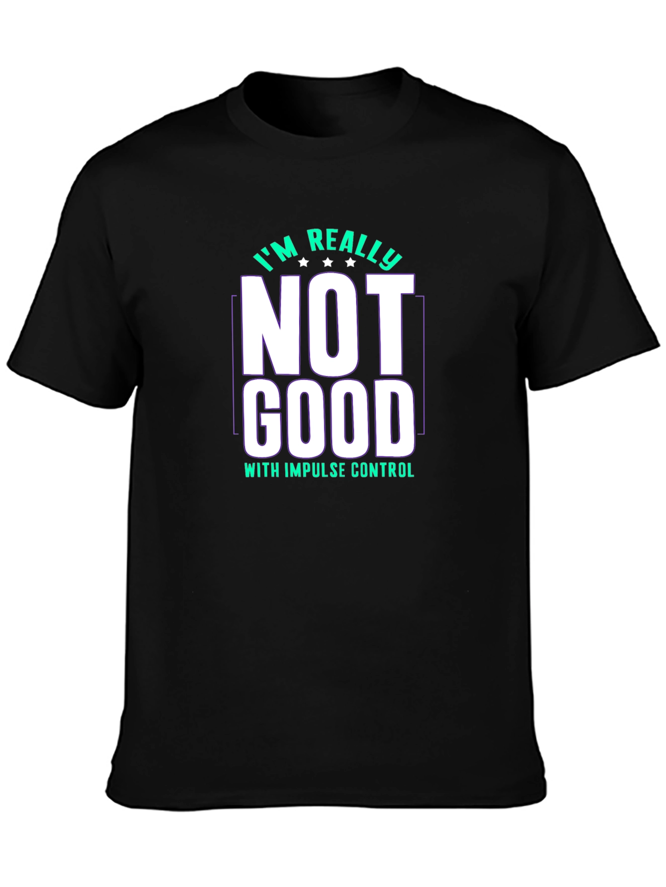 Impulse Control Mens Black Graphic Tee