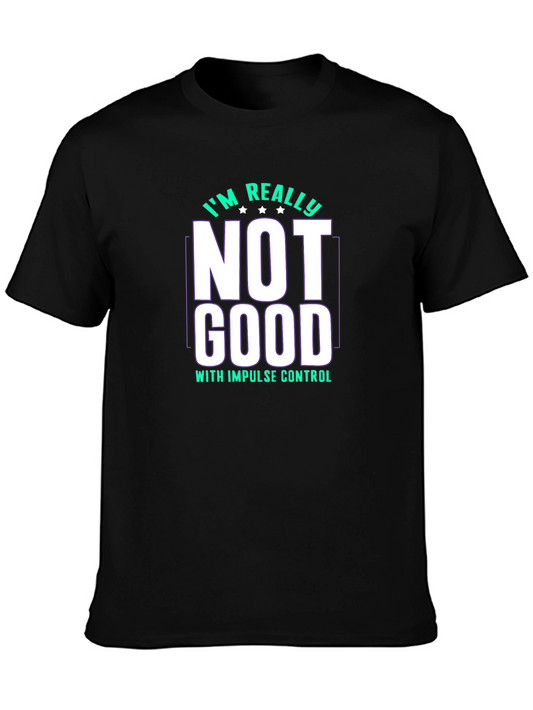 Impulse Control Mens Black Graphic Tee