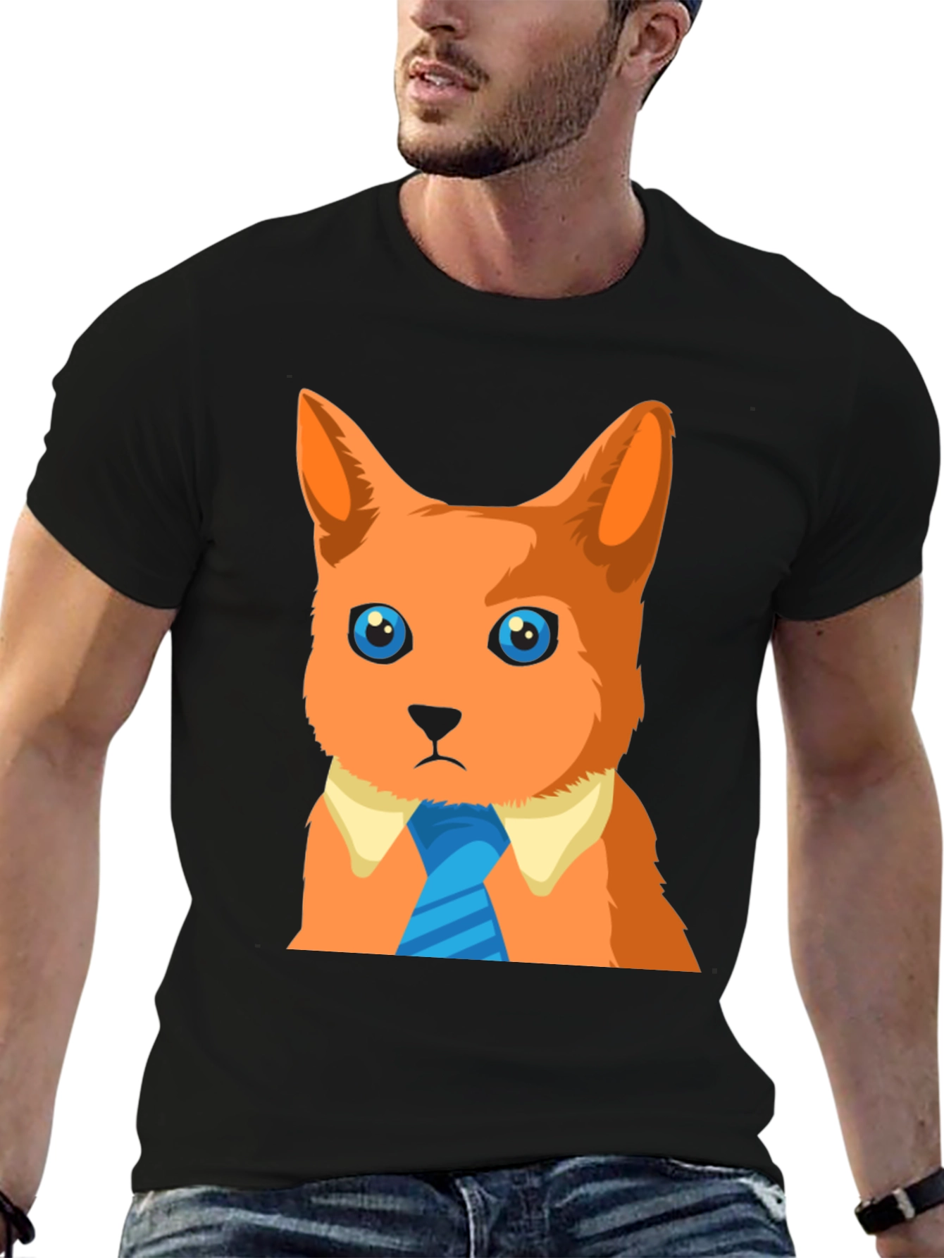 Cartoon Cat T-Shirt - Business Casual