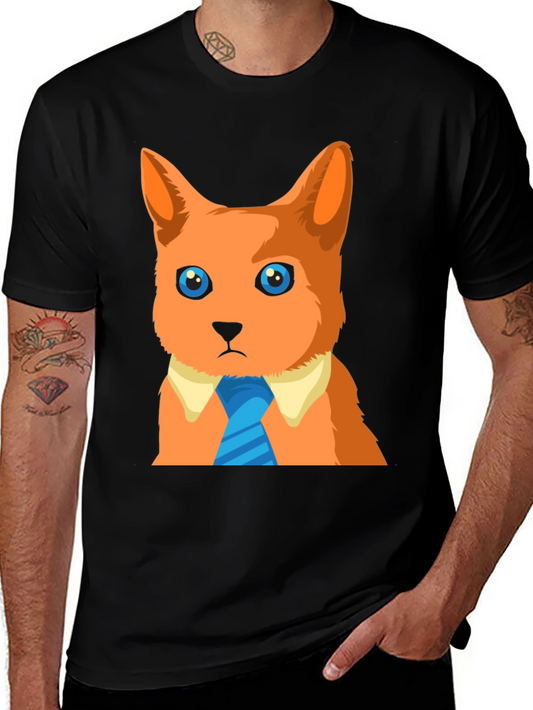 Cartoon Cat T-Shirt - Business Casual