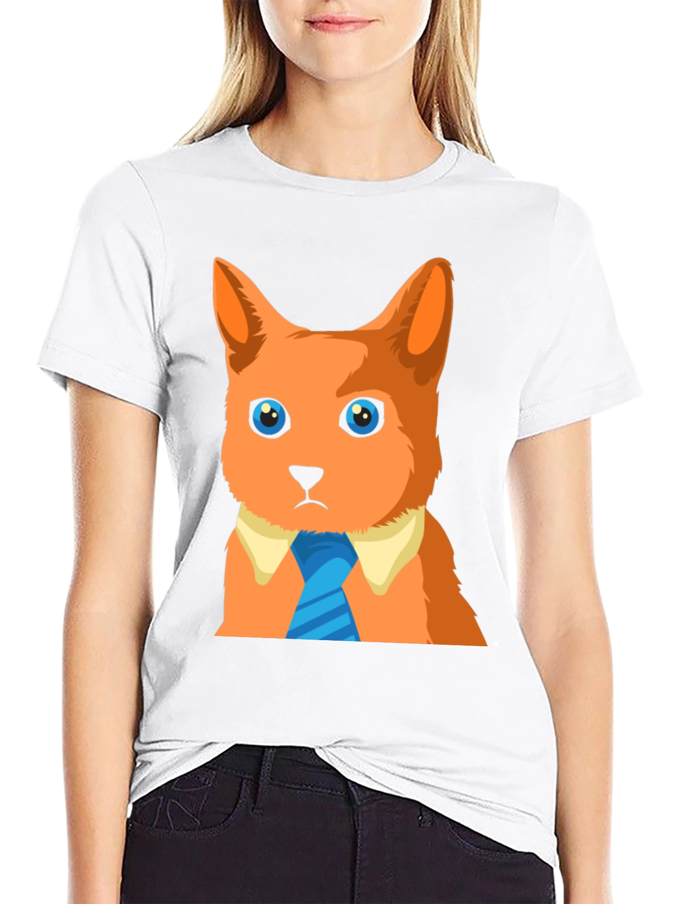 Cartoon Cat T-Shirt - Business Casual