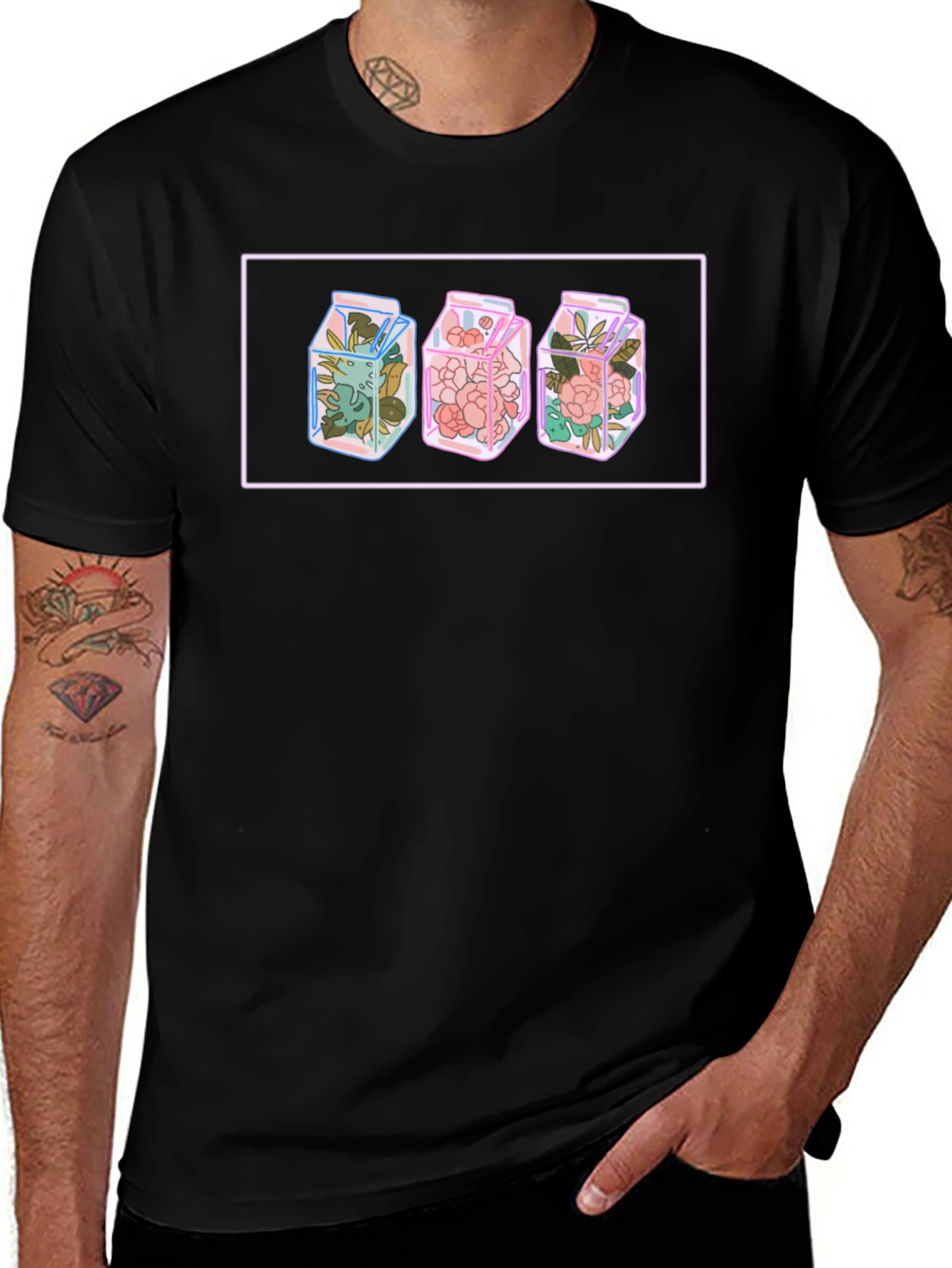 Floral Milk Carton Graphic Tee