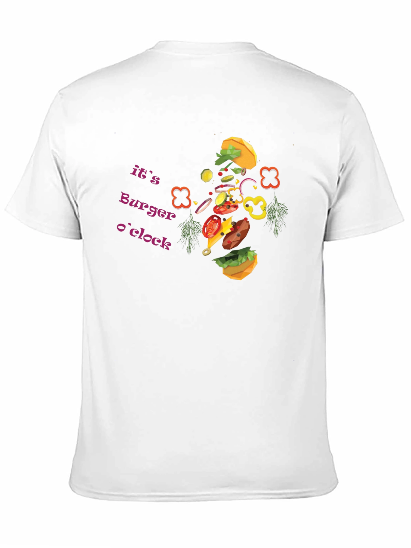 Burger OClock Graphic Tee - Fun Foodie Apparel