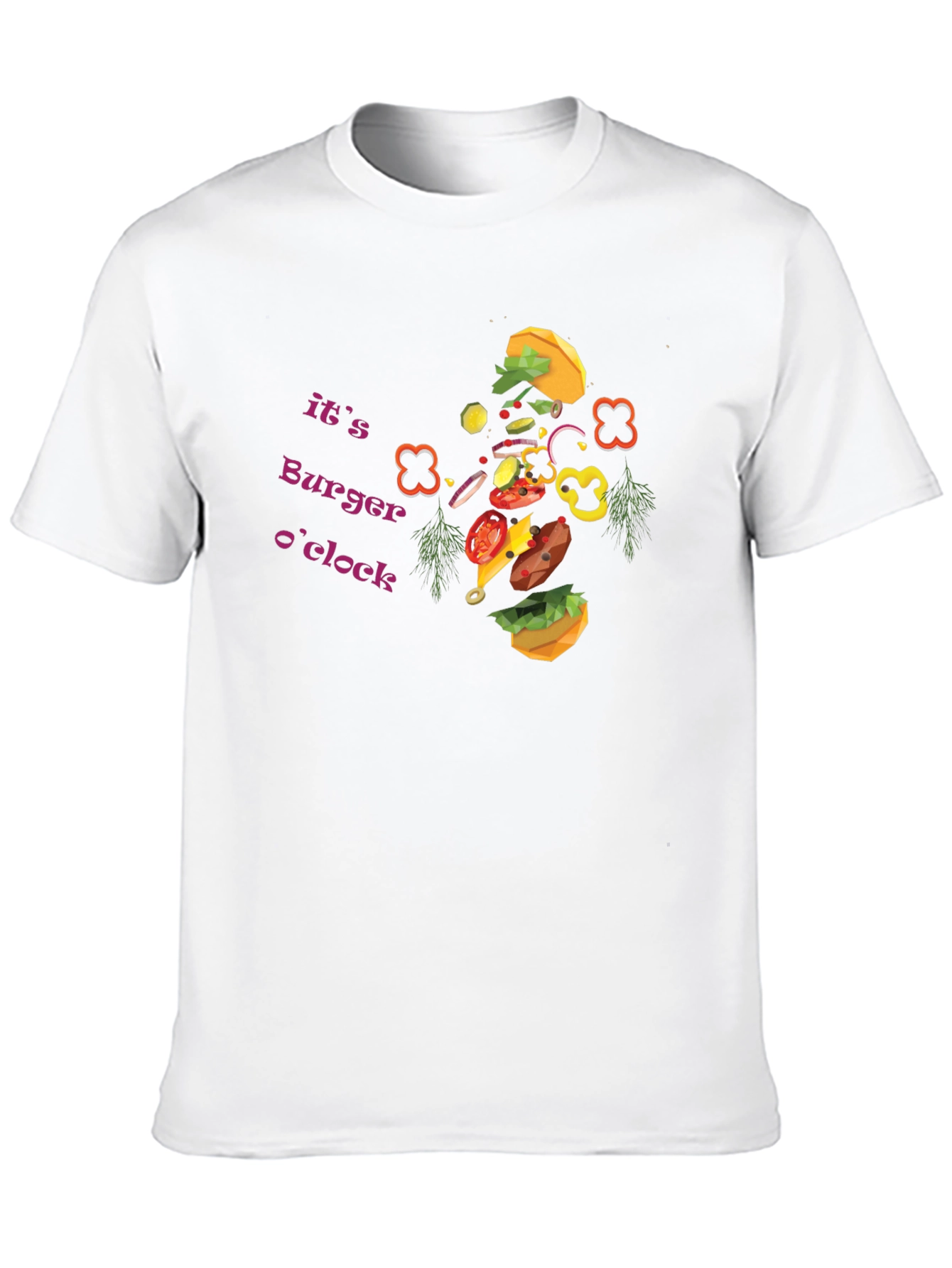 Burger OClock Graphic Tee - Fun Foodie Apparel