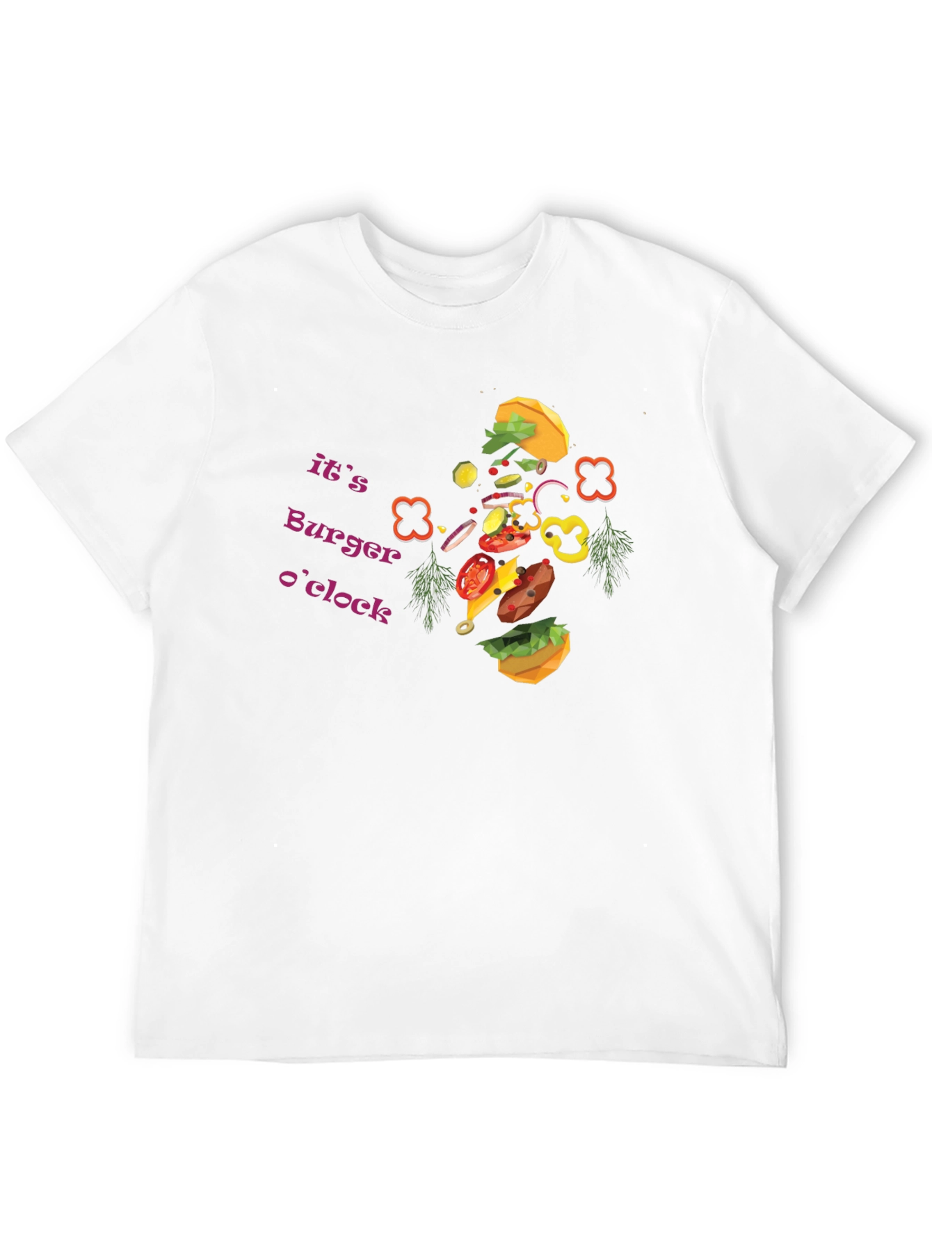 Burger OClock Graphic Tee - Fun Foodie Apparel