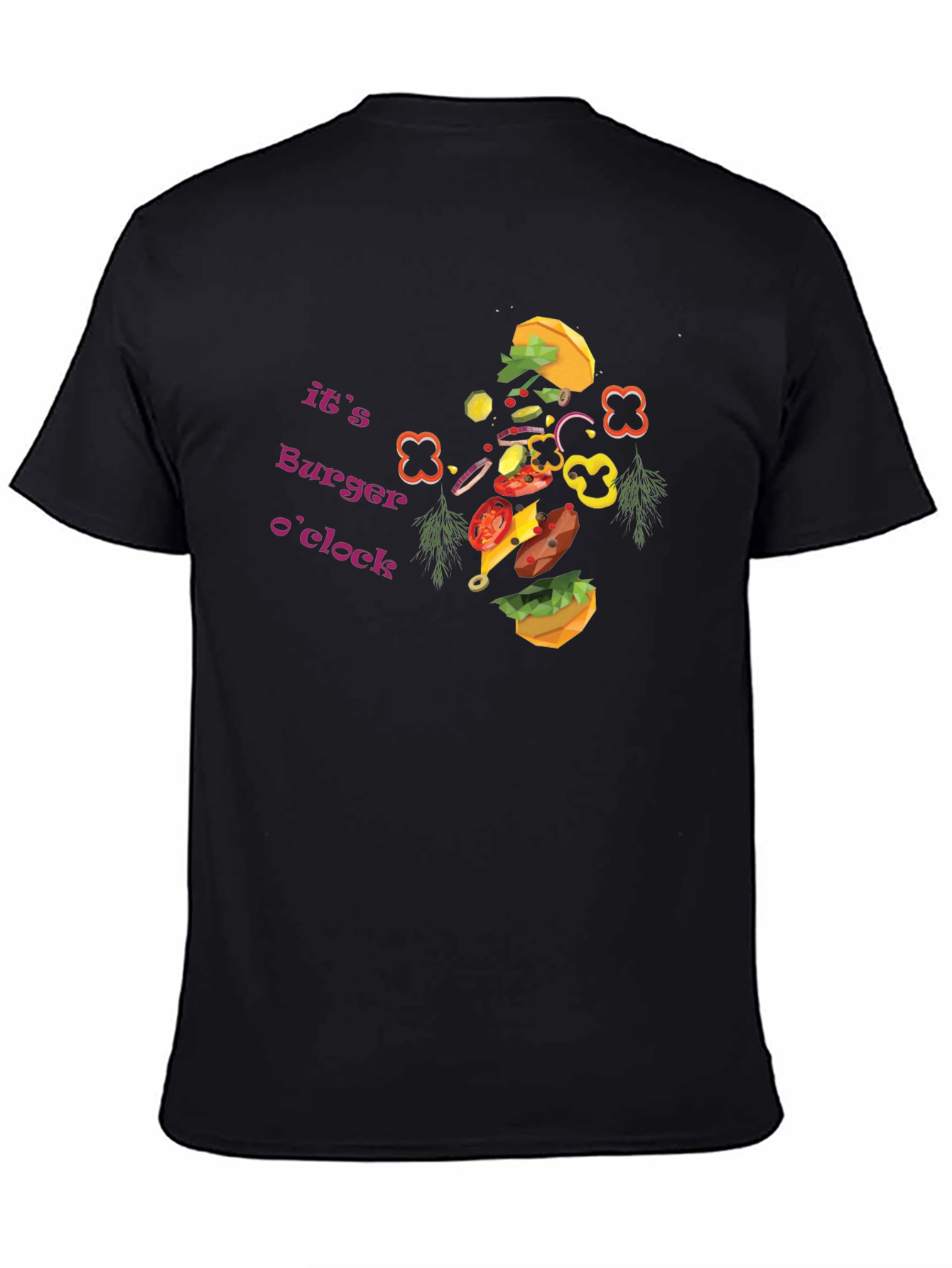 Burger OClock Graphic Tee - Fun Foodie Apparel