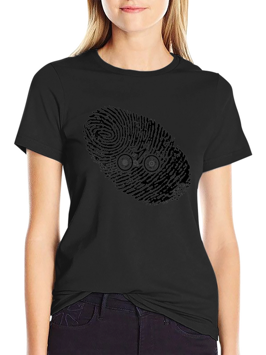 Bike Print Tee - Black Cotton Bicycle Graphic T-Shirt