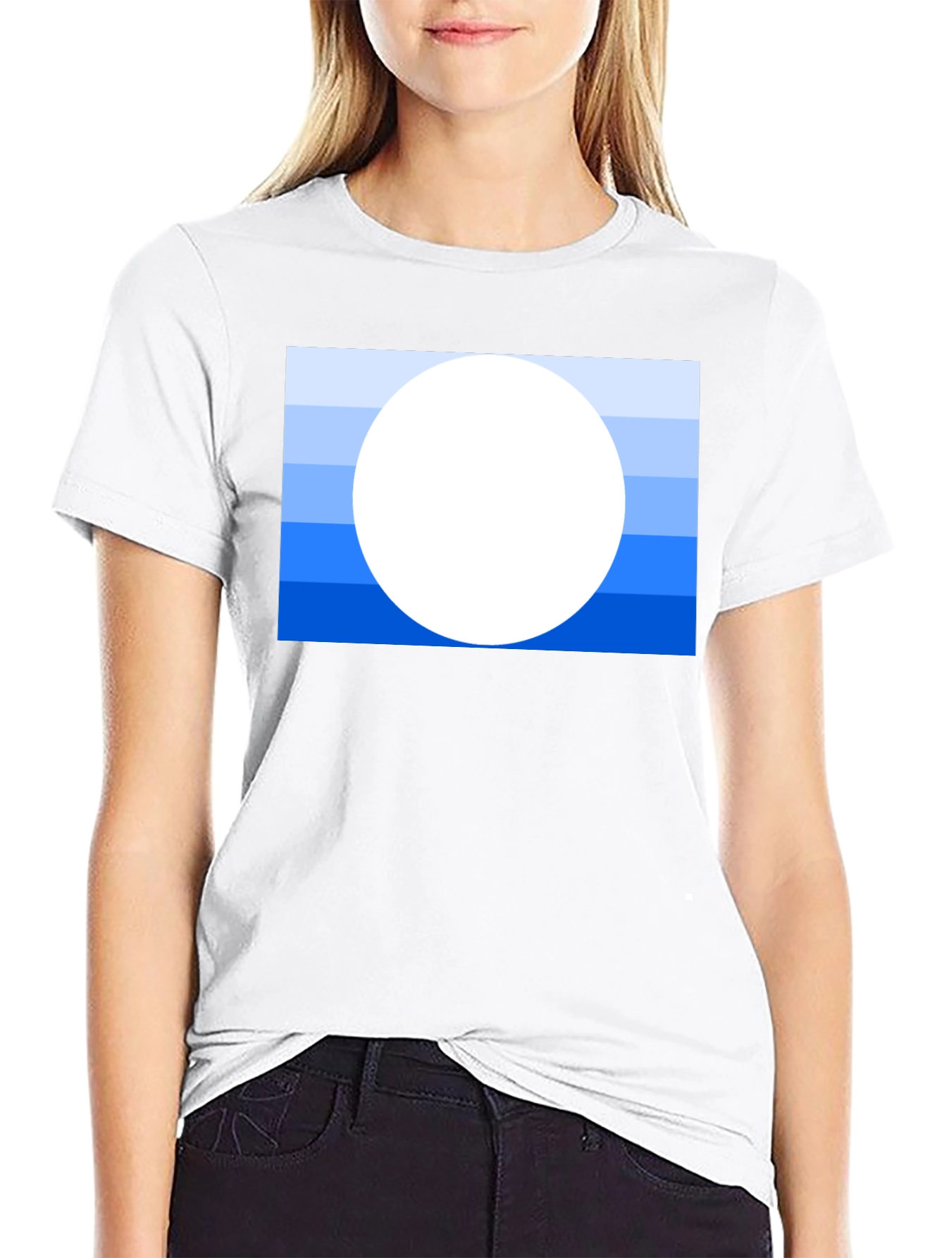 Striped Horizon Tee - Modern Graphic Print