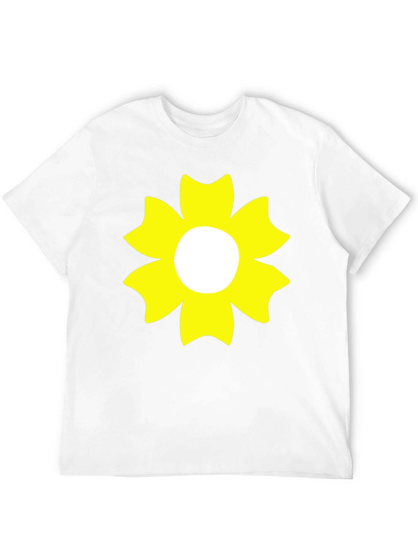 Black T-Shirt with Yellow Flower Design