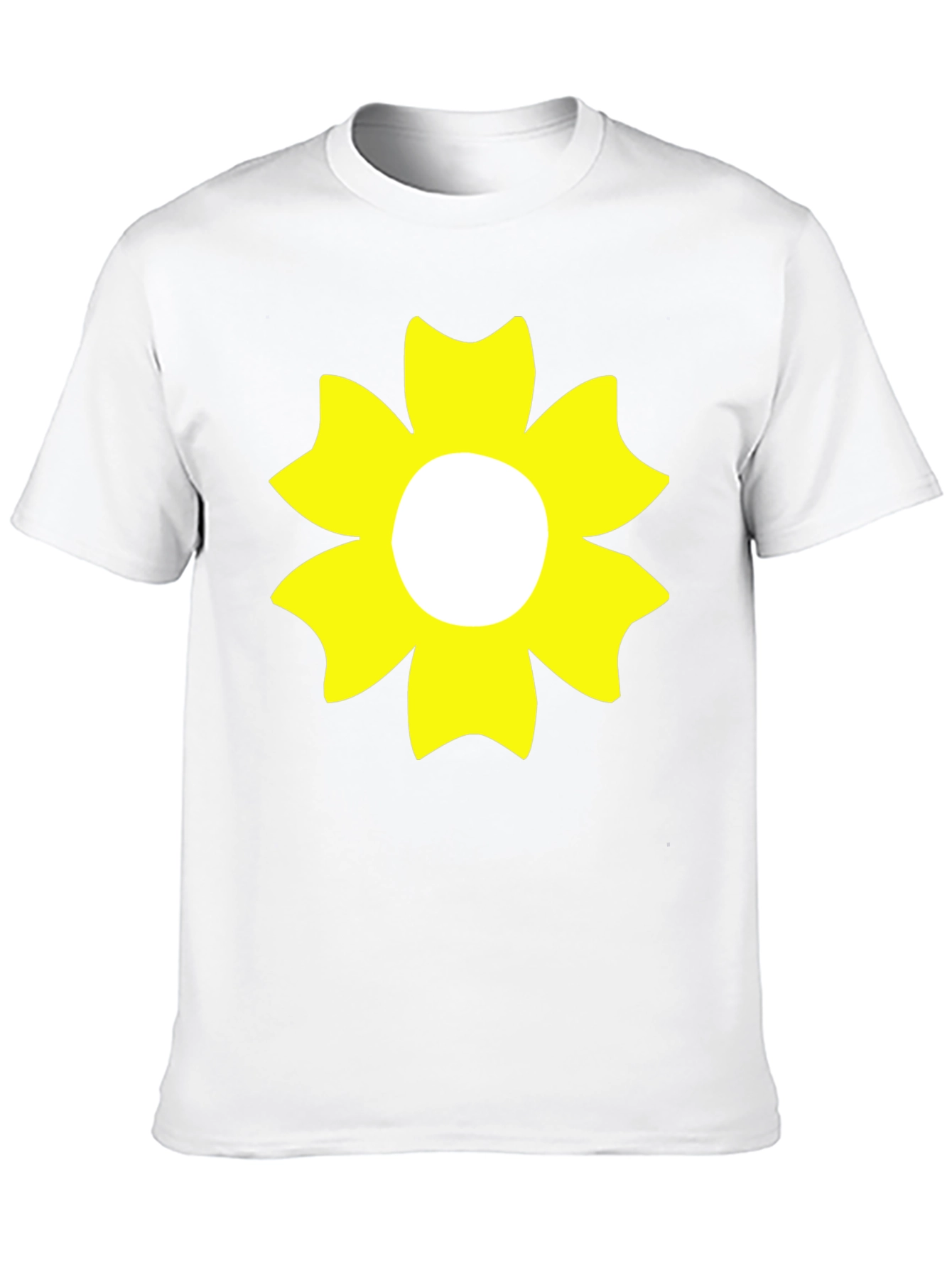 Black T-Shirt with Yellow Flower Design