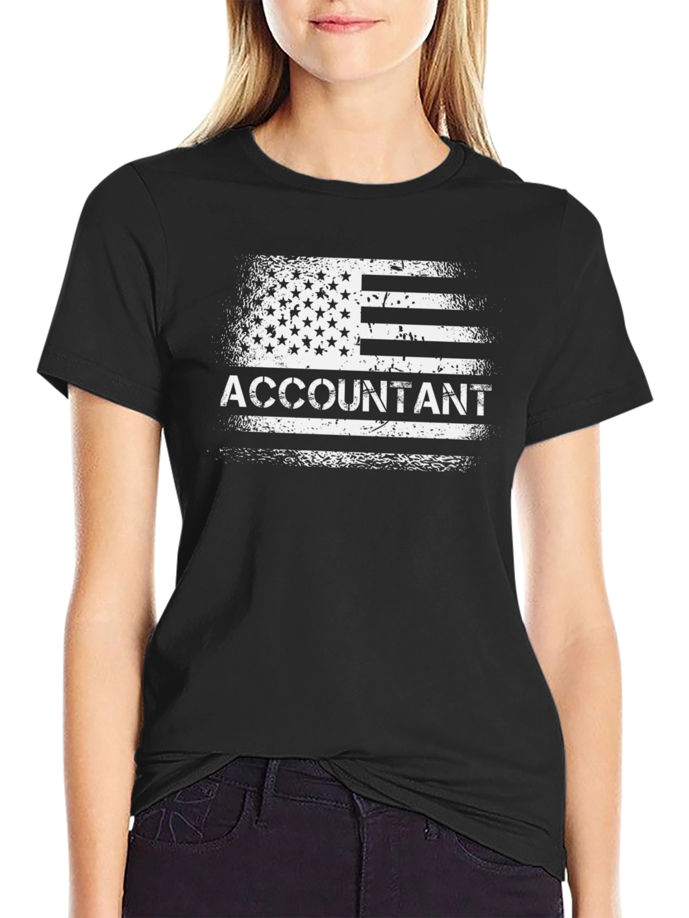 Accountant USA Flag Graphic Tee