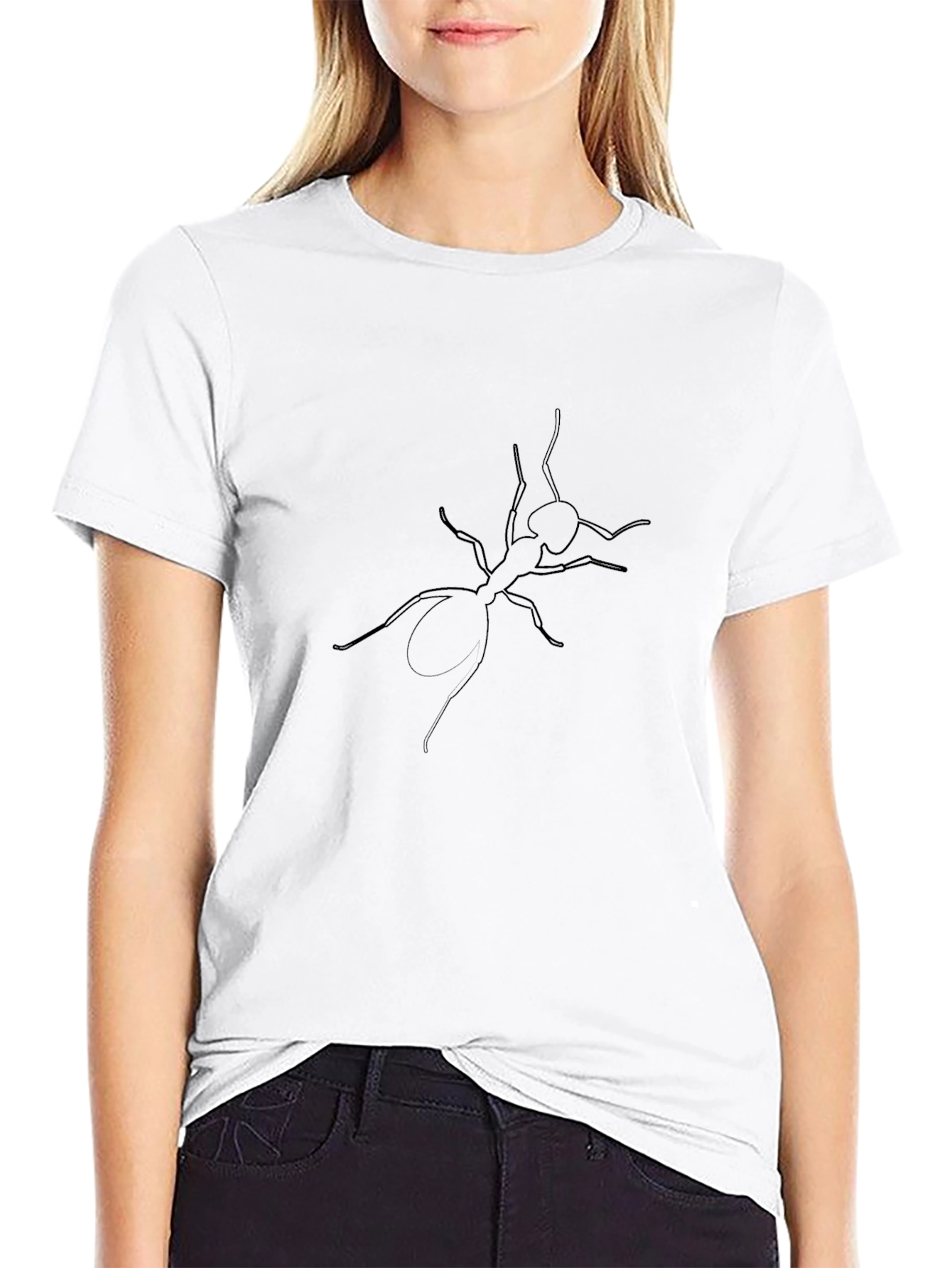 Minimalist Ant Graphic Black T-Shirt