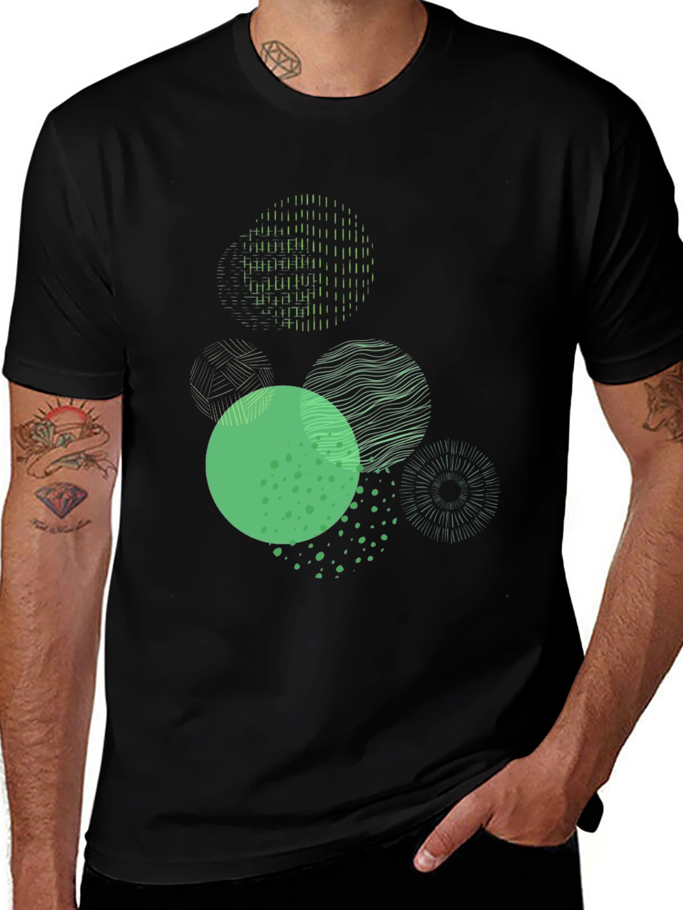 Abstract Geometric Circles Graphic Tee