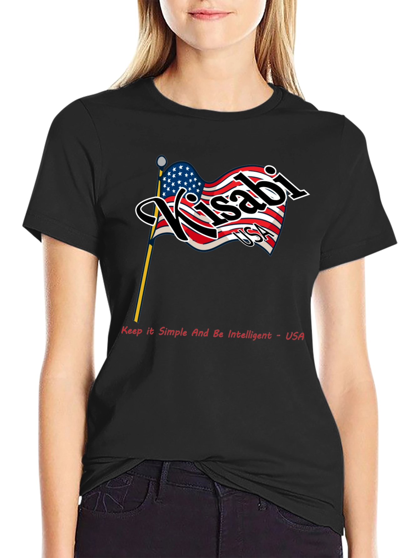 Kisabi USA Flag Graphic T-Shirt