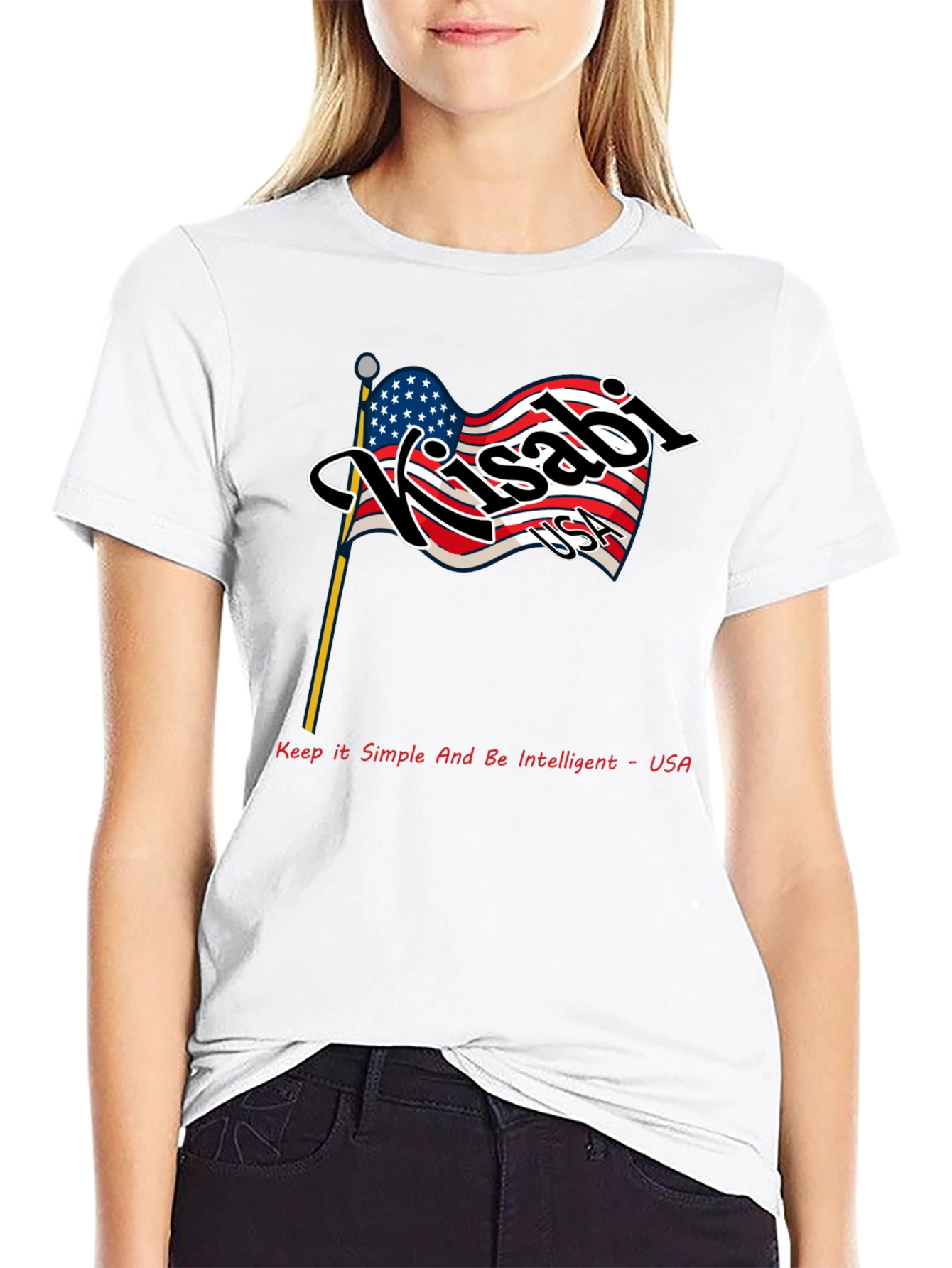 Kisabi USA Flag Graphic T-Shirt