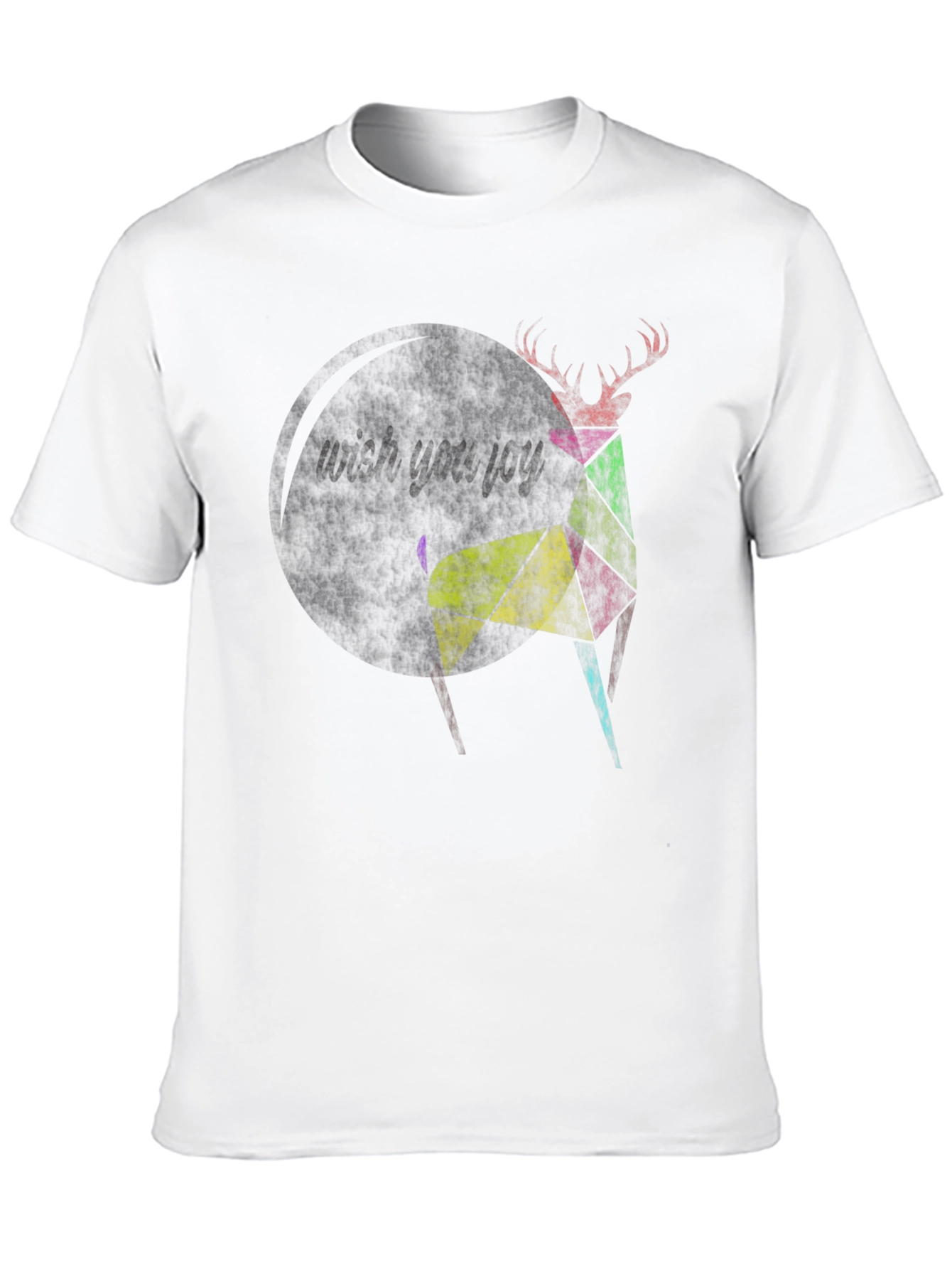 Geometric Deer Graphic Tee - Modern Art Design