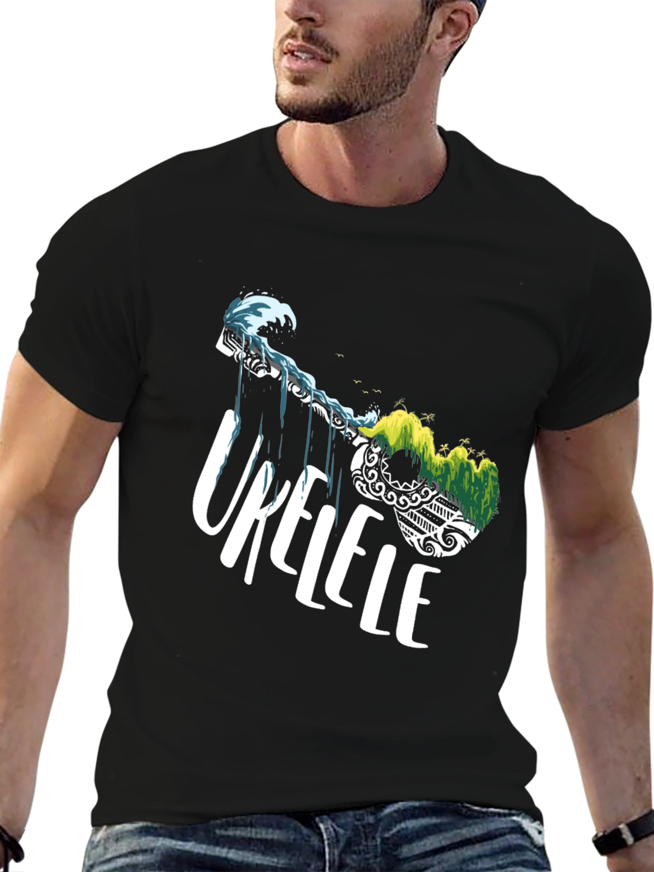 Ukulele Island Black T-Shirt