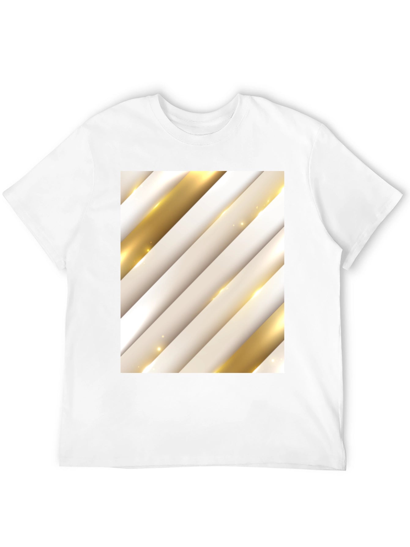 Stylish Abstract Stripe Pattern T-Shirt - Black