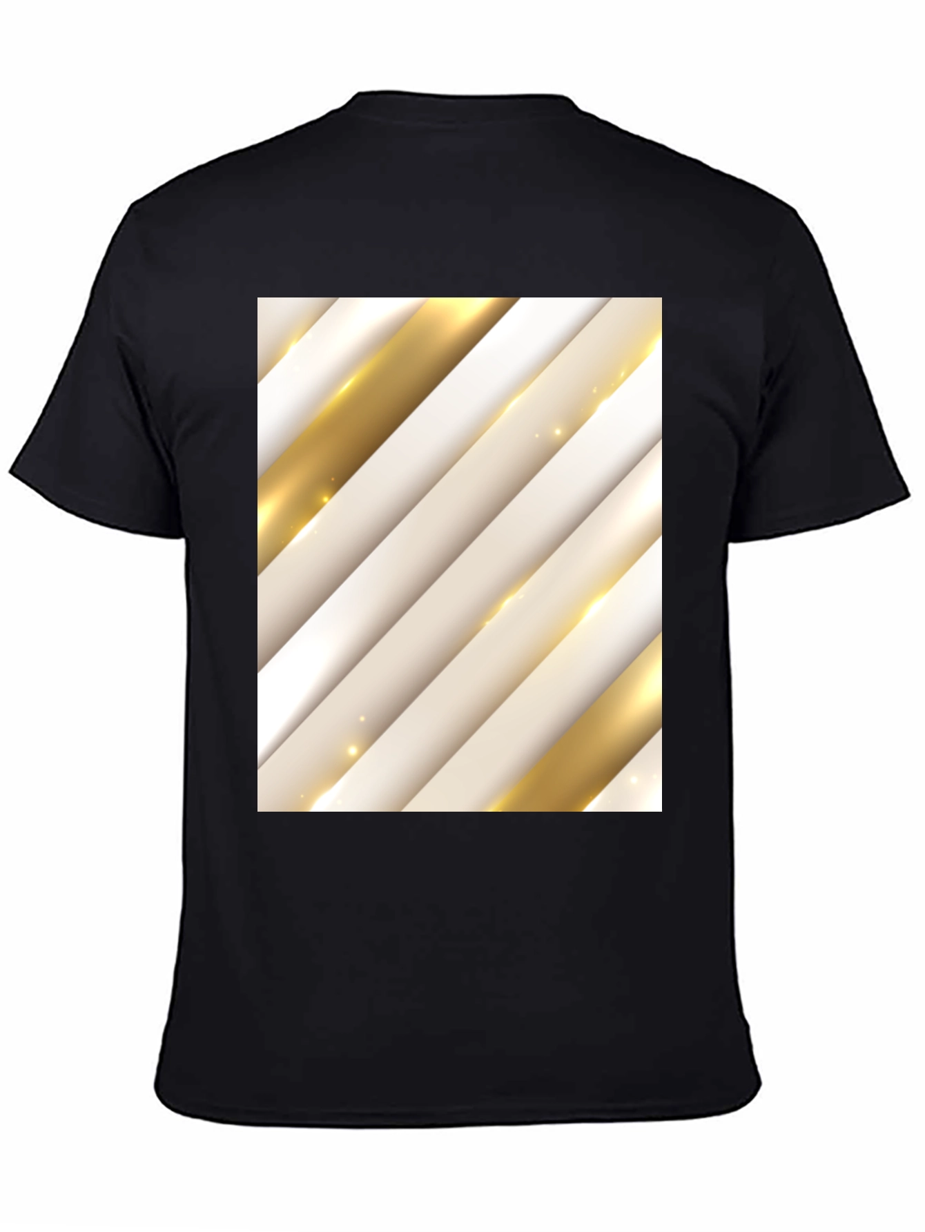 Stylish Abstract Stripe Pattern T-Shirt - Black