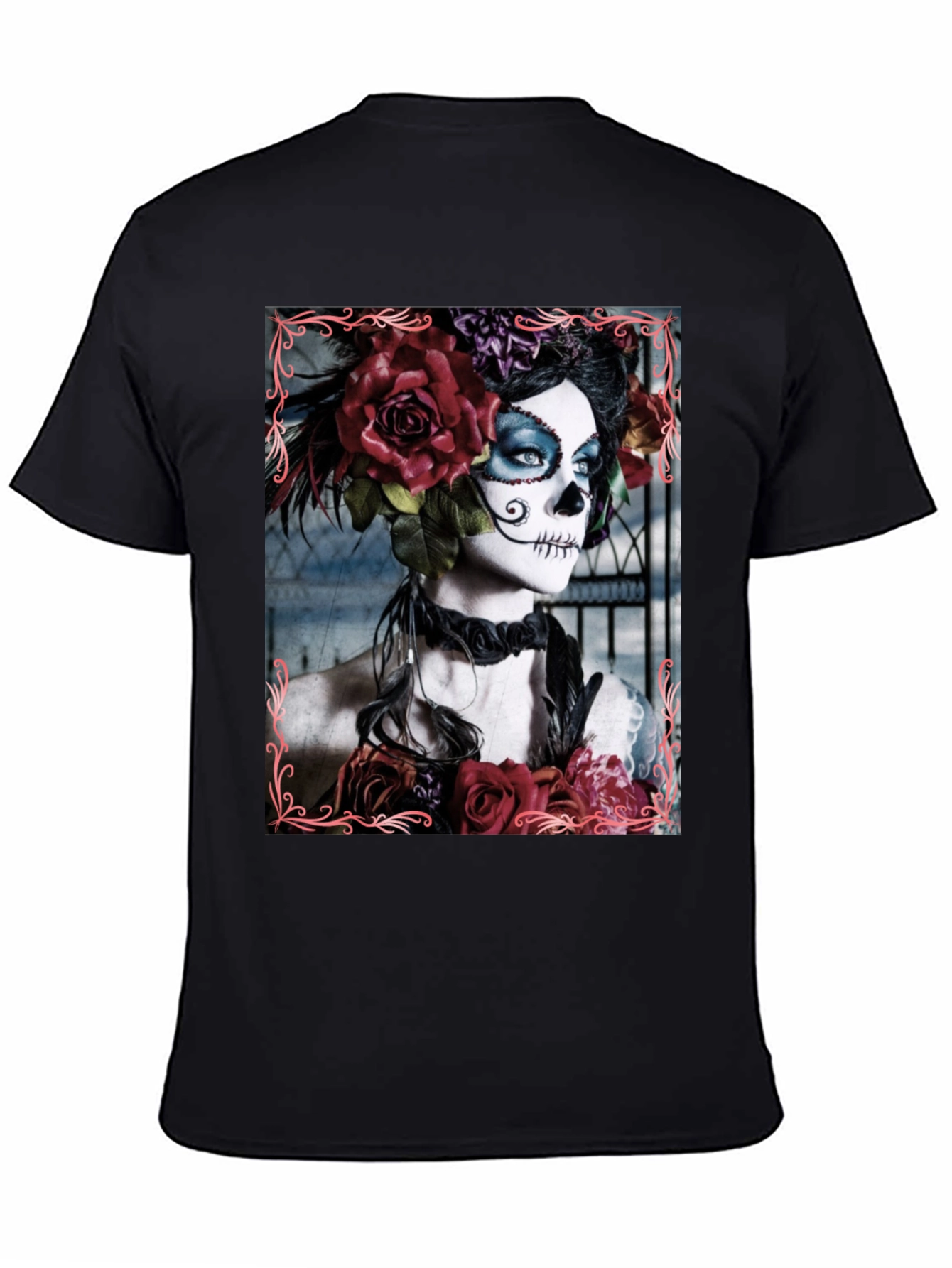 Day of the Dead Sugar Skull Floral T-Shirt