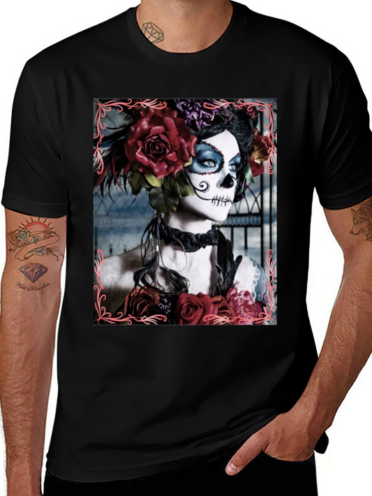 Day of the Dead Sugar Skull Floral T-Shirt