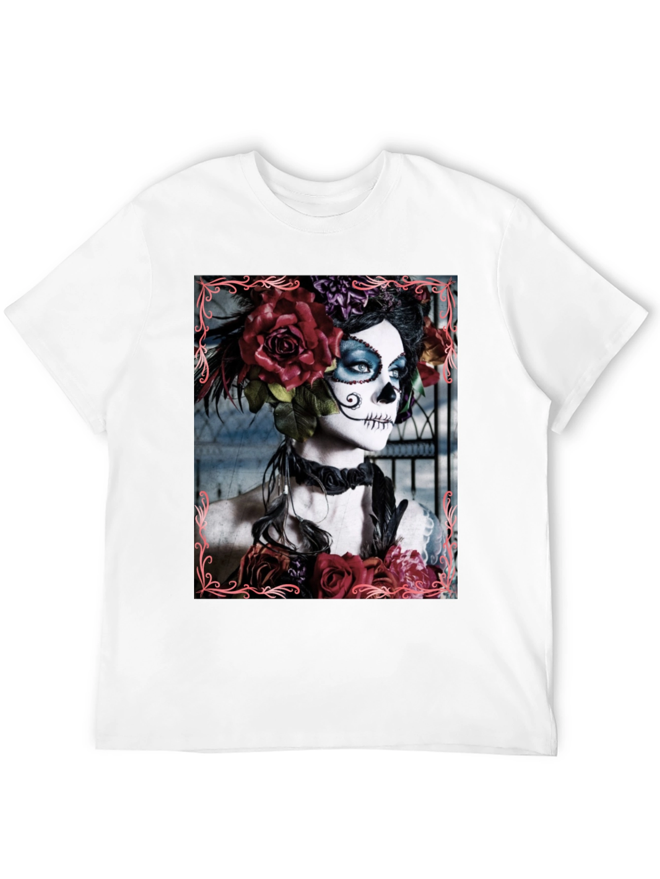 Day of the Dead Sugar Skull Floral T-Shirt