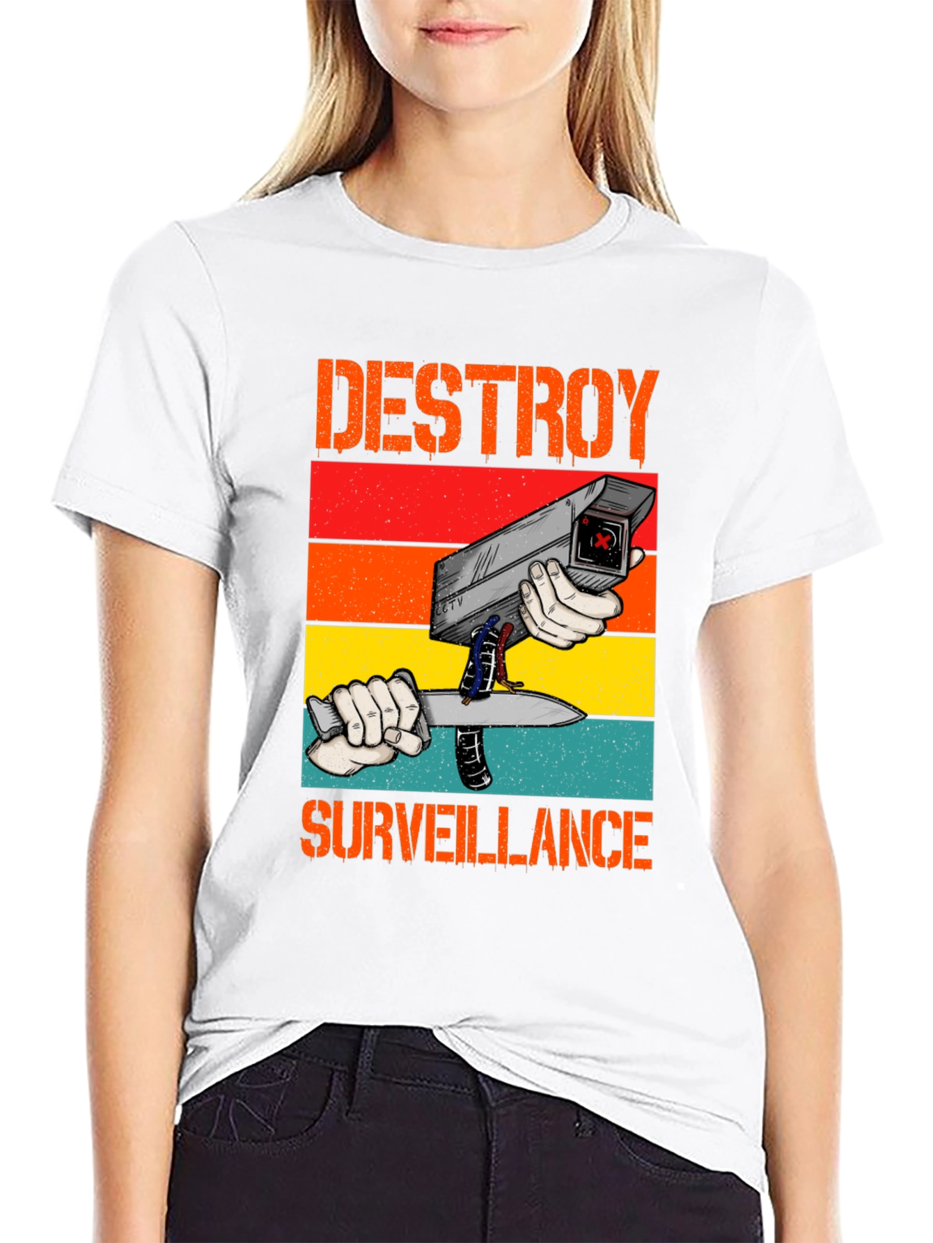 Destroy Surveillance Graphic T-Shirt