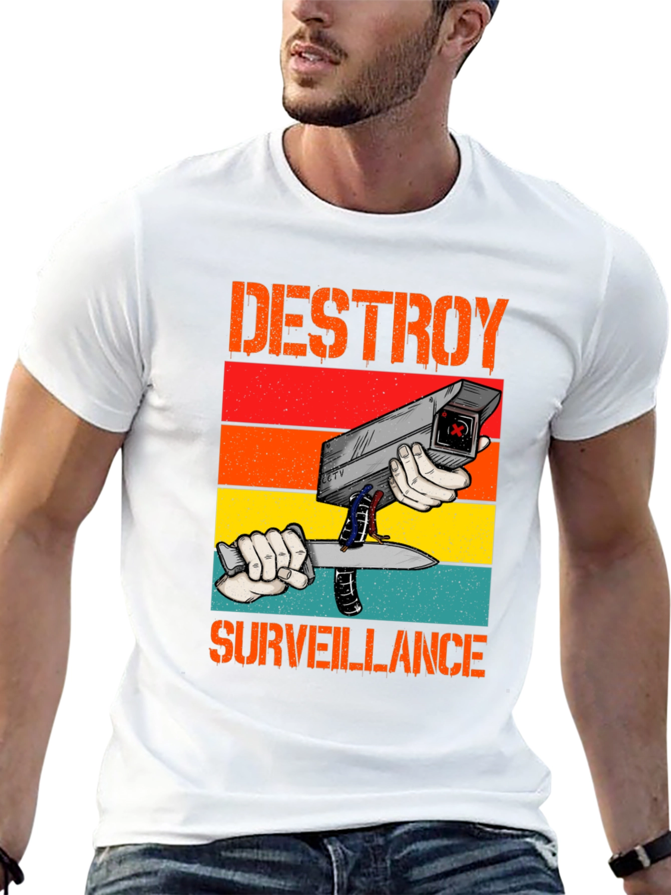 Destroy Surveillance Graphic T-Shirt