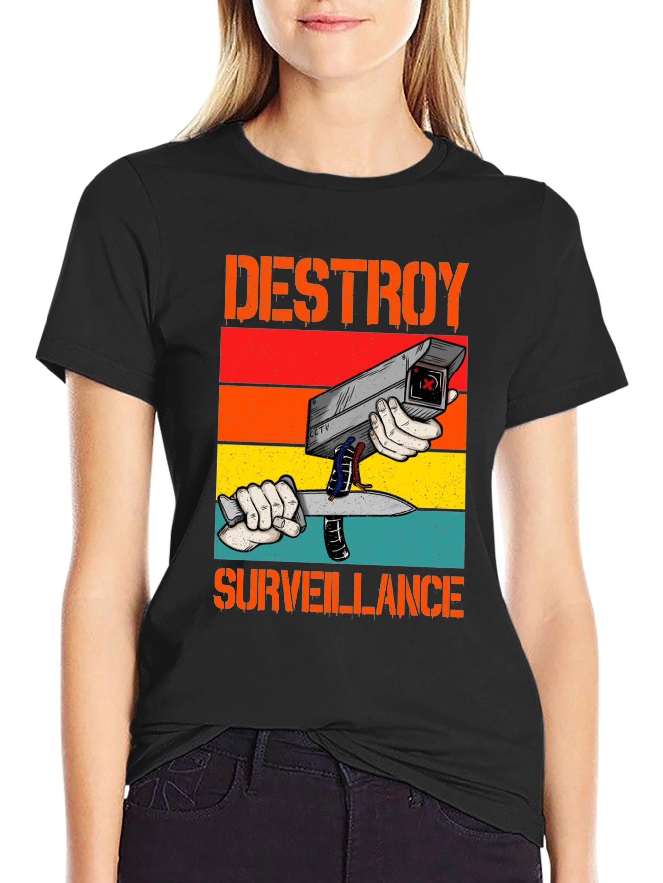 Destroy Surveillance Graphic T-Shirt