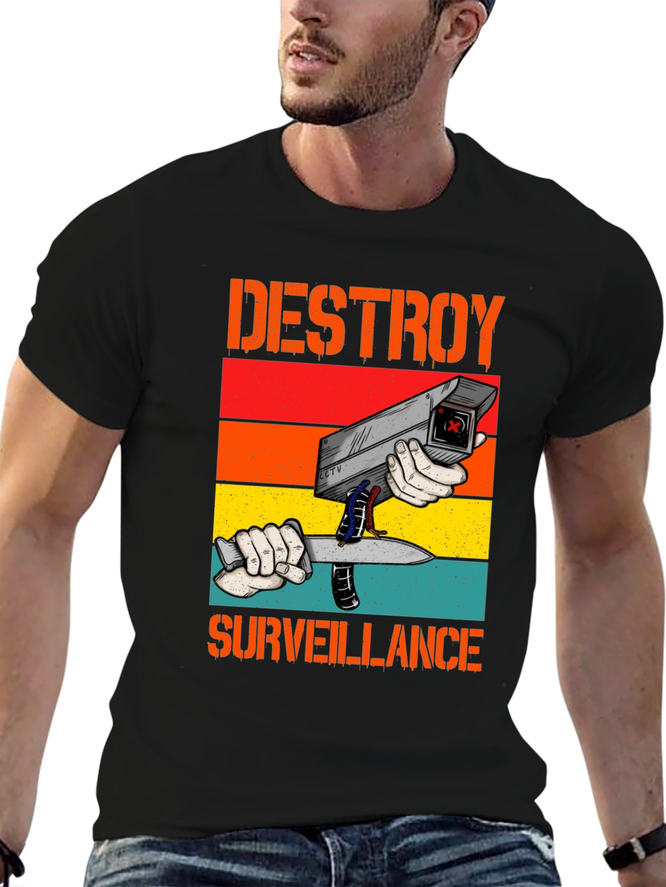 Destroy Surveillance Graphic T-Shirt