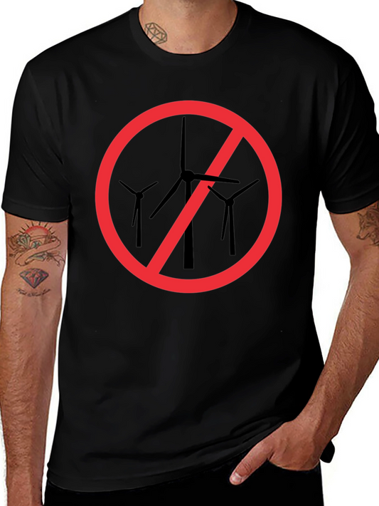 Anti-Wind Turbine Black T-Shirt