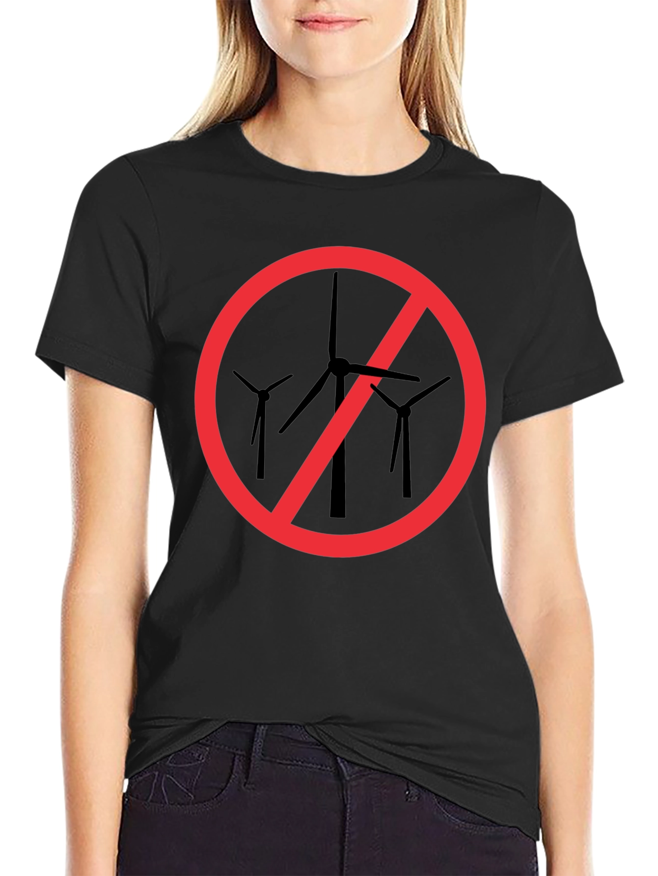 Anti-Wind Turbine Black T-Shirt