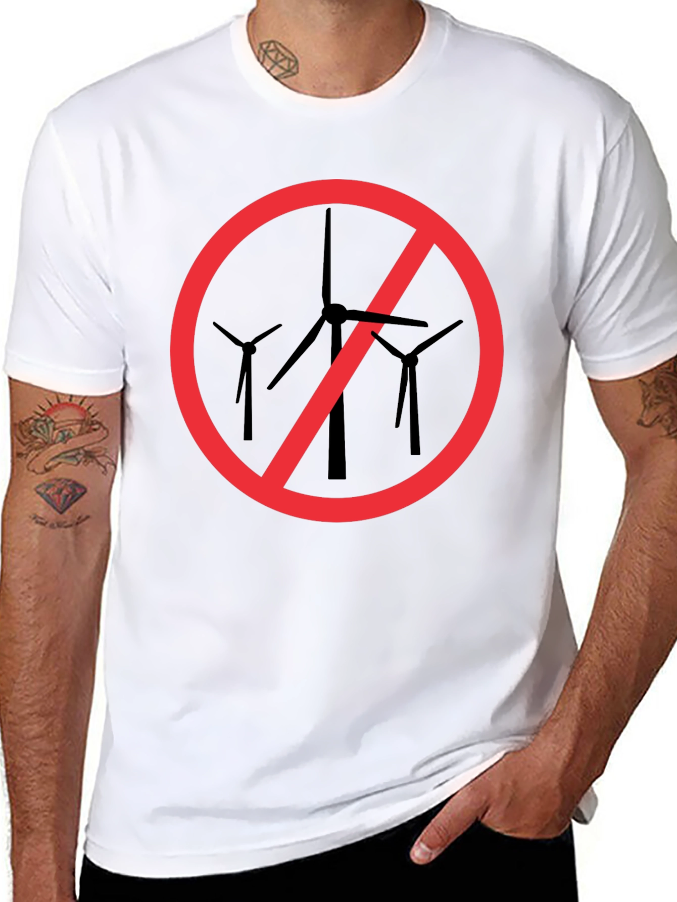 Anti-Wind Turbine Black T-Shirt