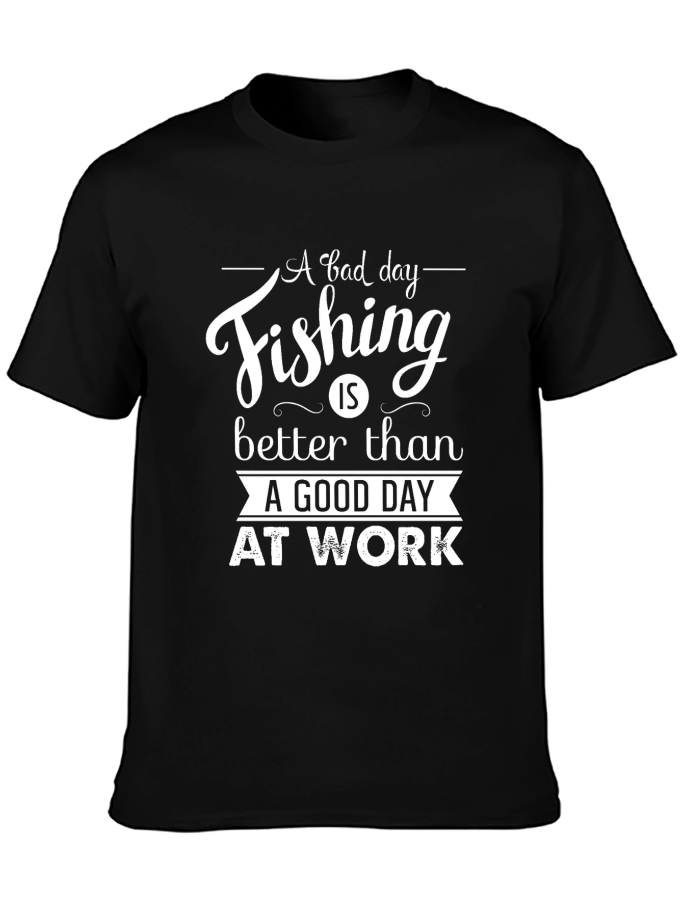 Fishing T-Shirt: A Bad Day Fishing is Better Than...