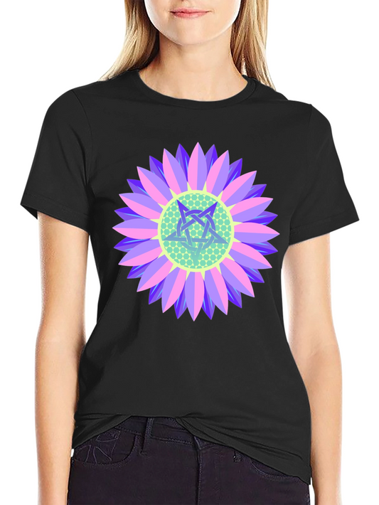 Floral Pentagram Graphic Tee