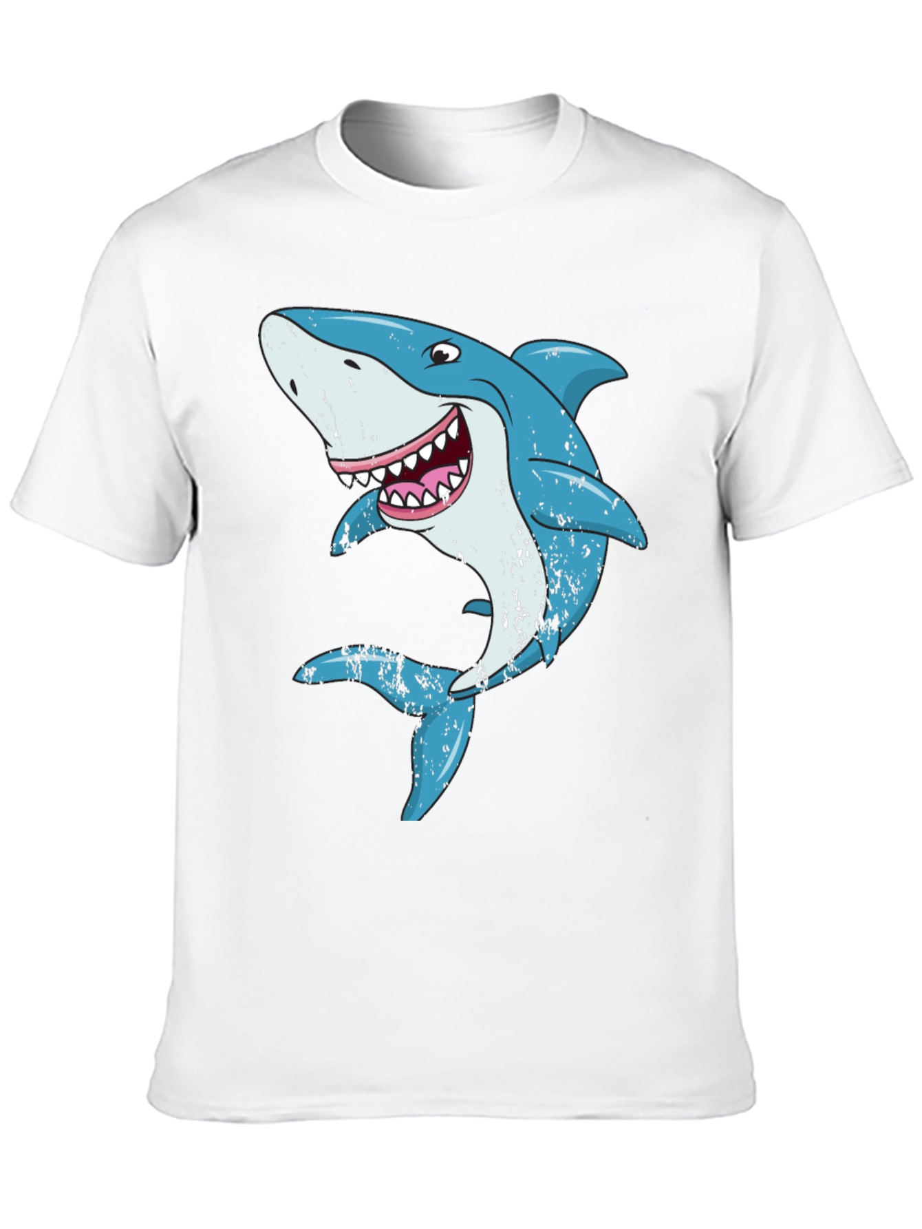 Cartoon Shark Graphic Black T-Shirt
