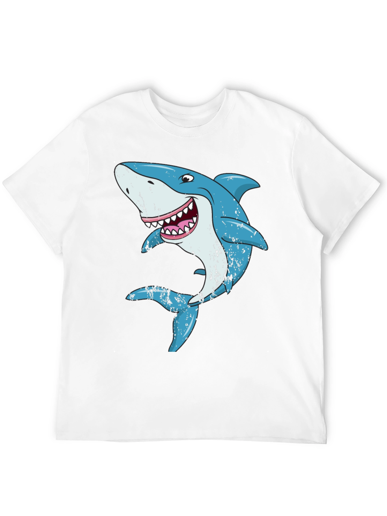Cartoon Shark Graphic Black T-Shirt