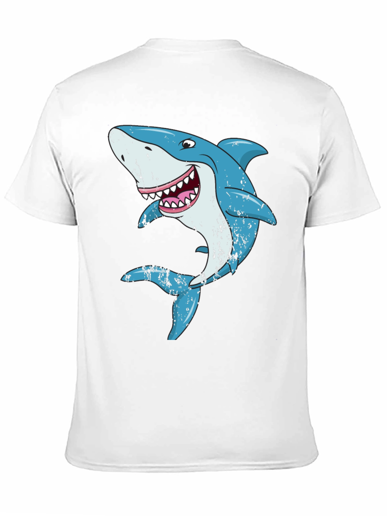 Cartoon Shark Graphic Black T-Shirt